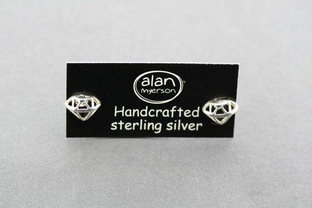 Diamond Frame Stud Earrings Sterling Silver 925 - Elegant Jewelry for Women, Perfect for Parties, Weddings & Everyday Wear