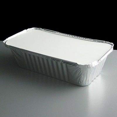 100-Pack 6a Size Aluminum Foil Food Storage Containers with Lids - Large Takeout Trays for Restaurants, Catering & Meal Prep (10