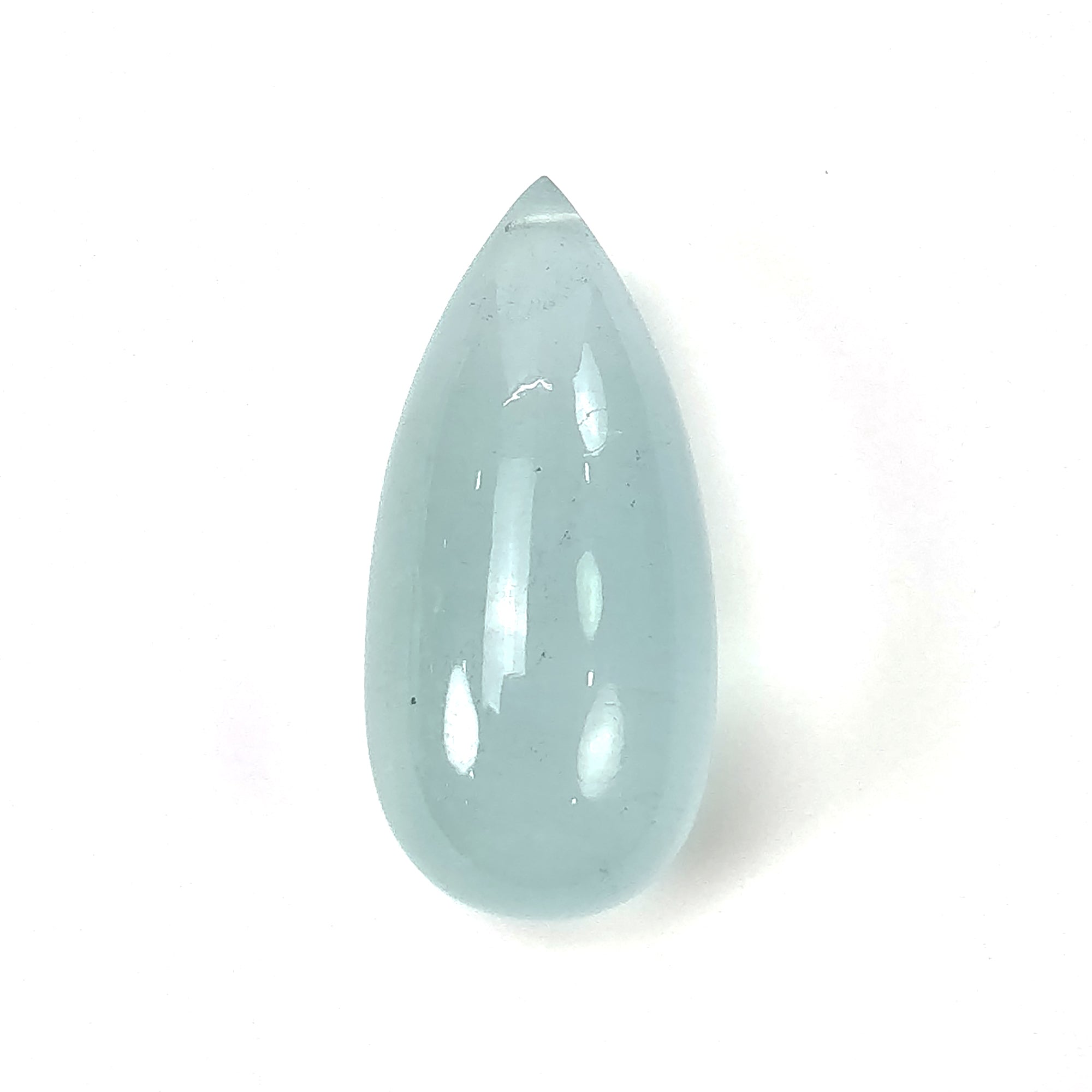 Natural Blue Aquamarine Gemstone Cabochon - 60.20cts Untreated Teardrop Shape with Hole (34.5mm) for Jewelry Making, Pendants & DIY Craft Projects - Healing Stone Collection