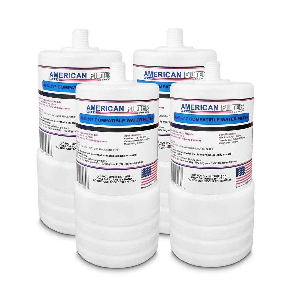 AFC Brand APH-217 Water Filter Cartridge 4-Pack - Compatible with AquaPure 3M AP217 Replacement | For Clean Drinking Water in Homes, Offices & RVs