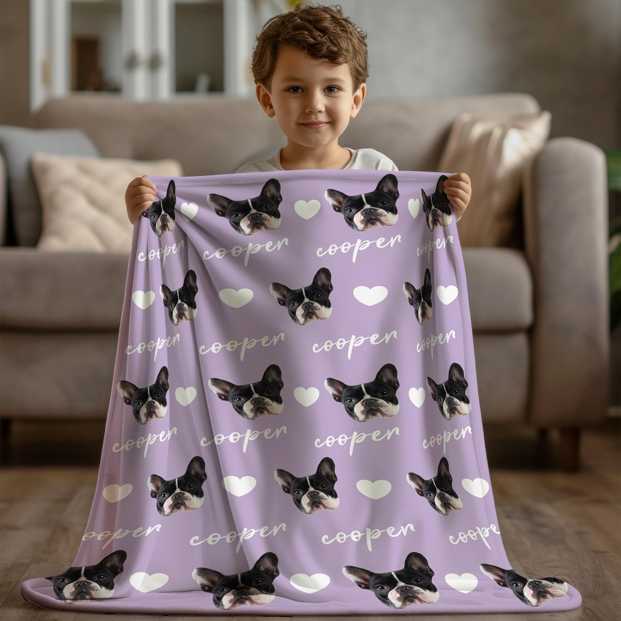 Custom Pet Blanket with Photo - Personalized Pet Blanket for Cats & Dogs - Soft Fleece Blanket with Custom Image - Perfect for Pet Lovers, Home Decor, and Cozy Gifts