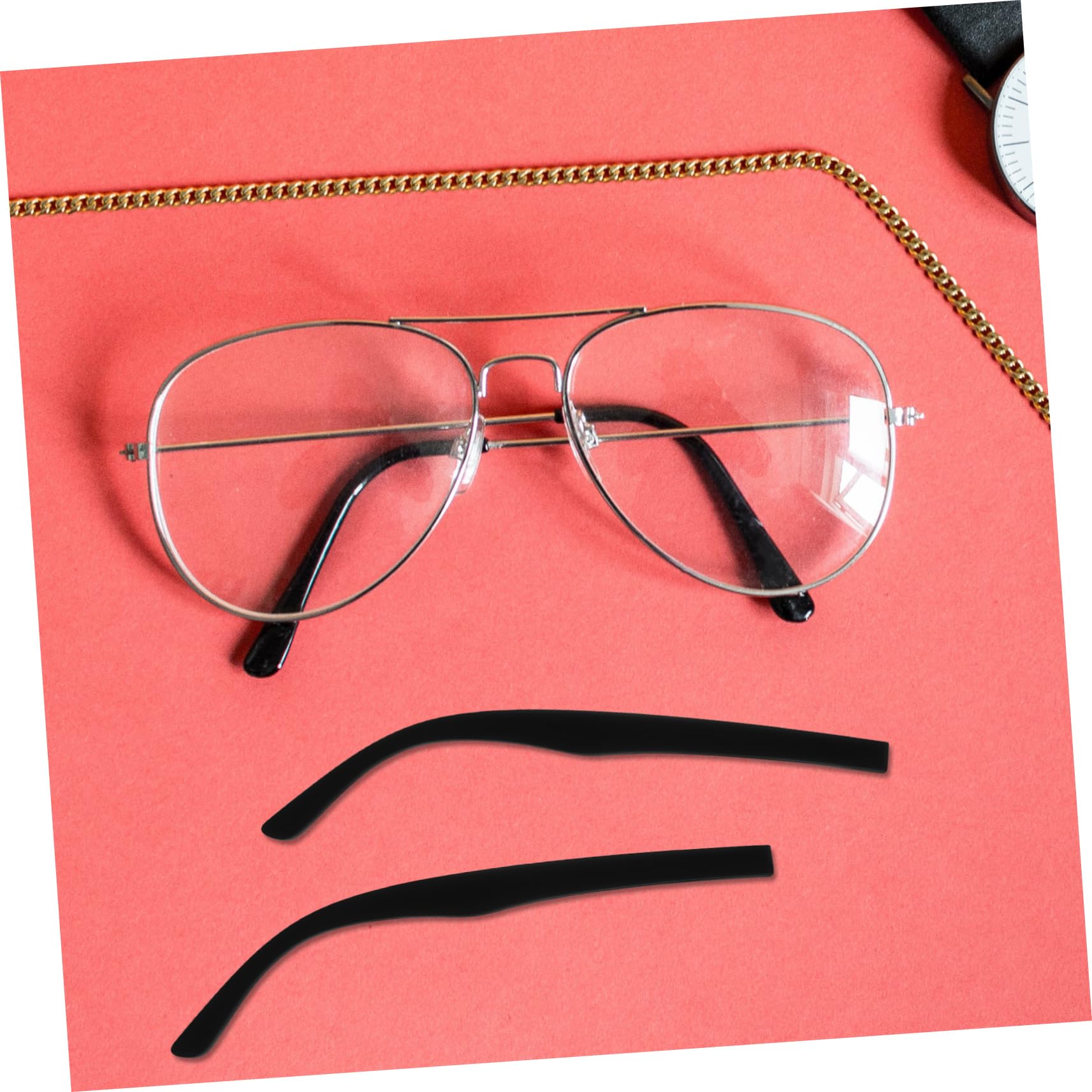 BUTIFULSIC 1 Pair Glasses Temple Tips - Replacement Arms & Repair Kit for Eyeglass Frames - Comfortable Nose Pads for Reading, Computer & Driving Glasses (Black)