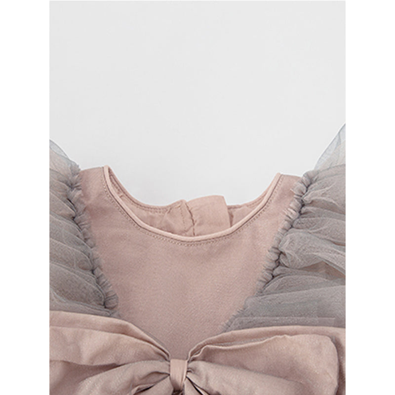 Elegant Dusty Rose Satin Tulle Flower Girl Dress - A-Line Tea-Length Formal Gown for Weddings, Flower Girls, and Special Occasions