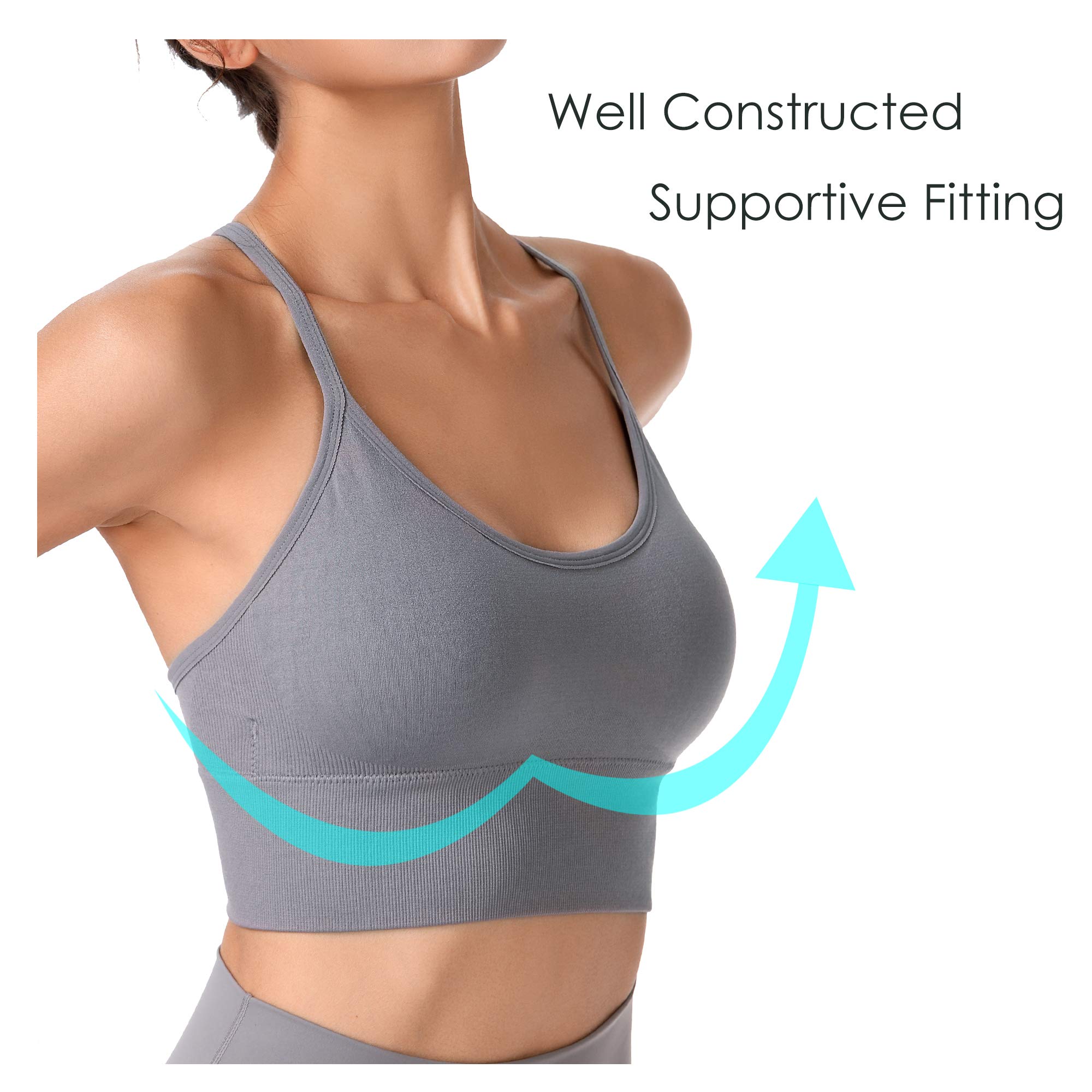 Evercute Padded Racerback Sports Bra for Yoga & Workout - Fitness & Low Impact