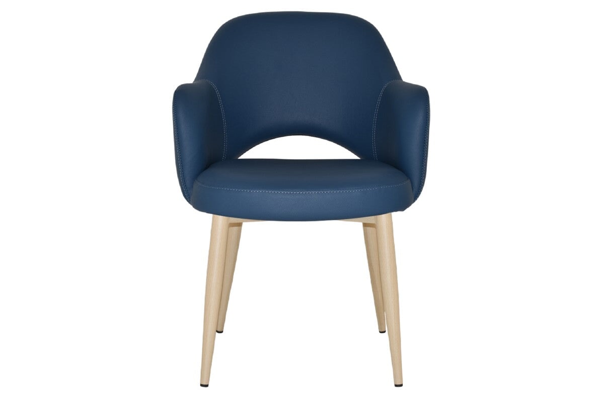 EZ Hospitality Cairo Indoor Armchair with Sturdy Metal Base & Birch Wood Legs - Perfect for Living Room, Office, or Waiting Area