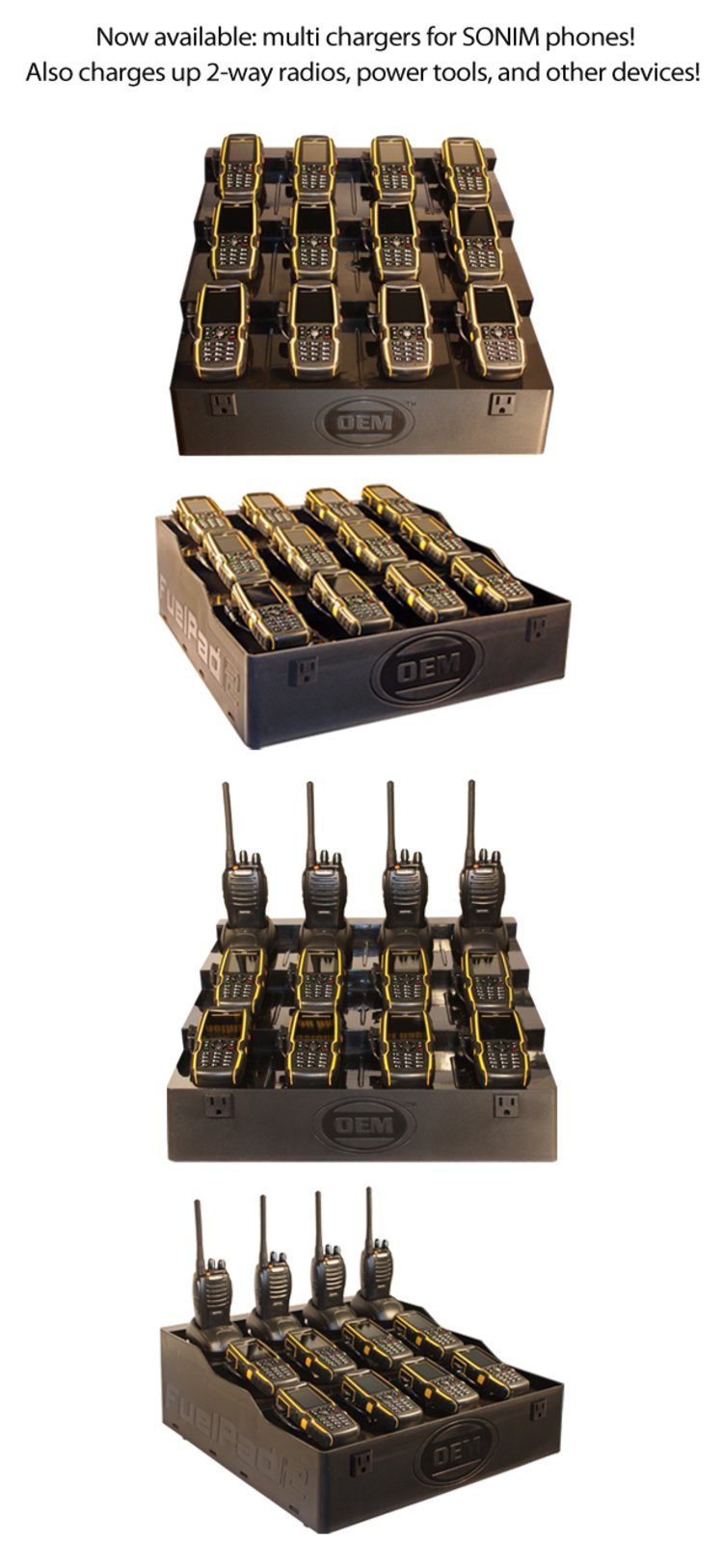 FUELPAD12 Professional 12-Unit Battery Charger & Radio Organizer Station - Universal Charging Dock for Multiple Radios & Batteries | Perfect for Home, Office, and Emergency Preparedness Kits