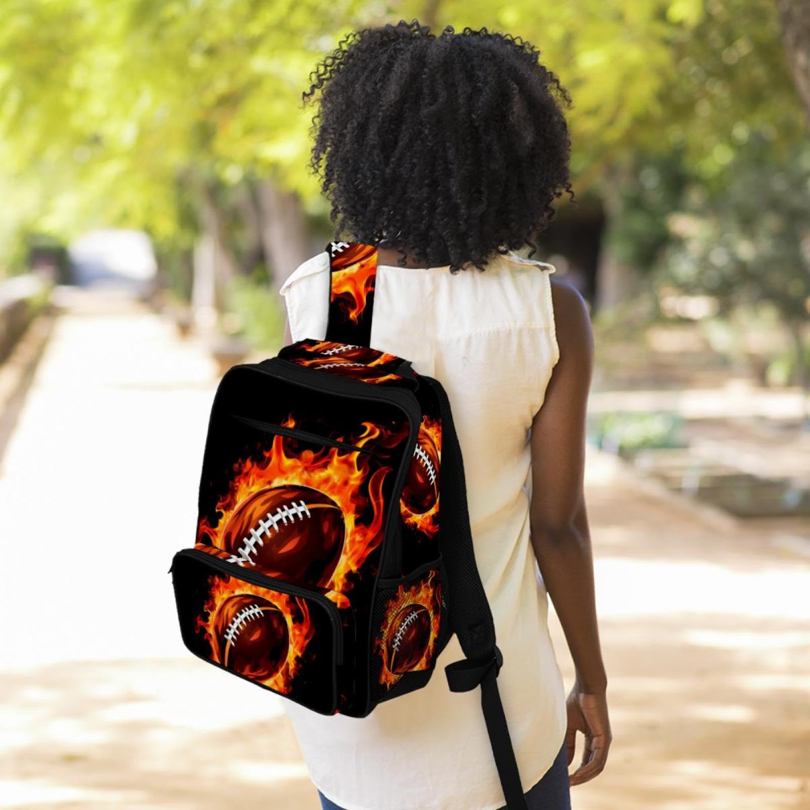 Men's & Women's Travel Backpack - Durable American Football Design Backpack for Hiking, Camping & Daily Commute