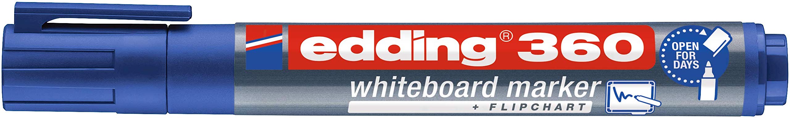 edding 360 Whiteboard Marker - Blue Refillable Dry Erase Marker with 1.5-3mm Round Tip - Perfect for Whiteboards, Flip Charts, Memo Boards & Sketch Notes - Ideal for Office Meetings, Classroom Teaching & Home Organization