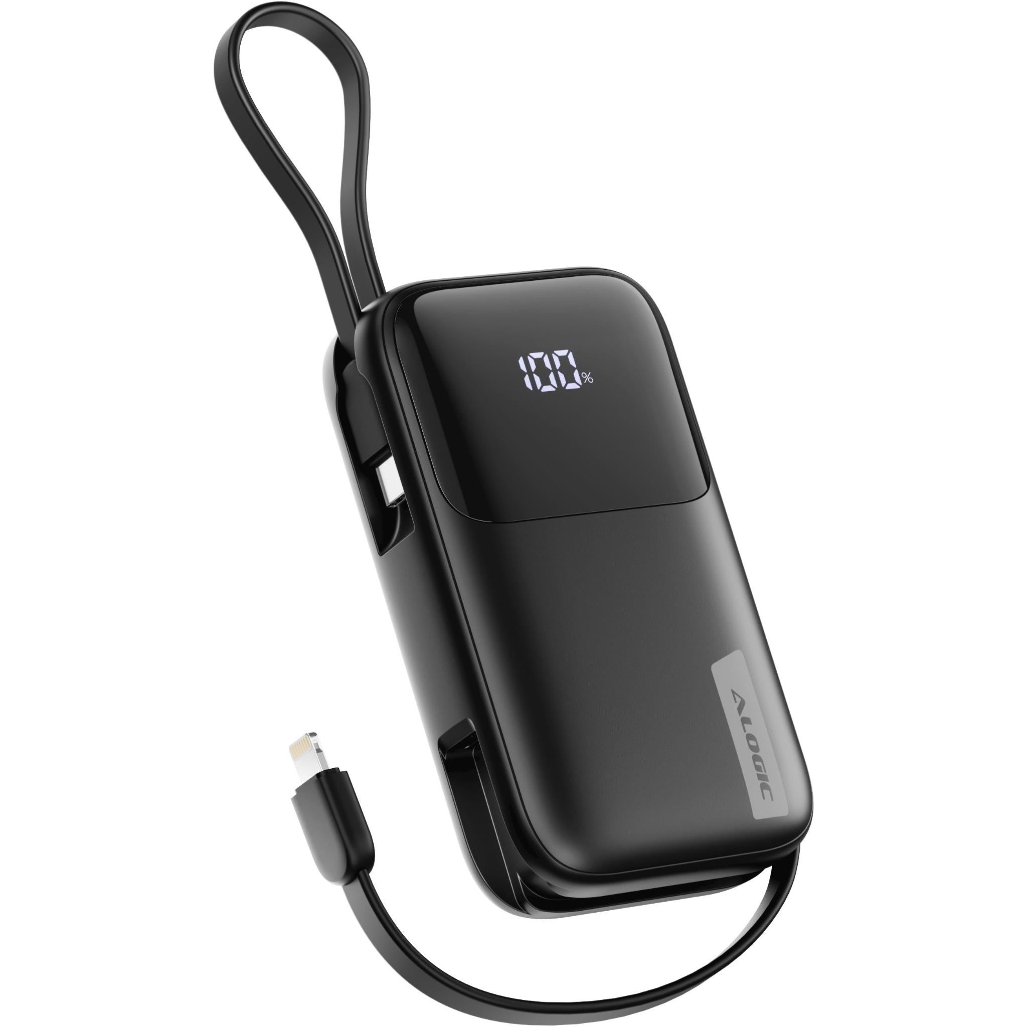 ALOGIC 10K 20W Fast Charging Power Bank with USB-C & Lightning Ports - Portable Charger for iPhone, Android, AirPods - Perfect for Travel, Camping & Emergency Backup (Black)