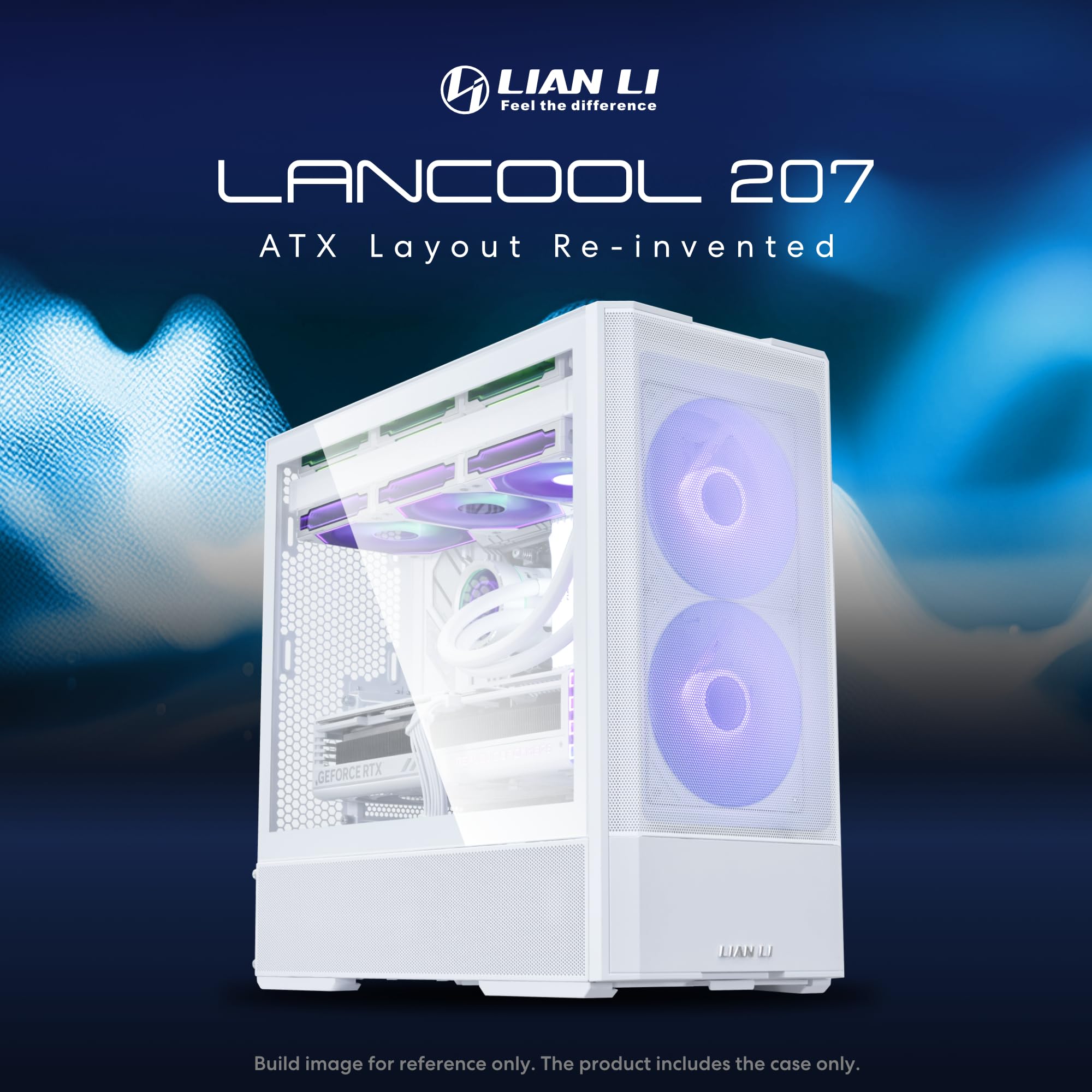LIAN LI LANCOOL 207 Compact ATX RGB Gaming PC Case - Airflow Optimized Mesh Design with 2x140mm ARGB & 2x120mm PWM Fans, USB Type-C, Tempered Glass Side Panel (White) - Perfect for Gaming Rigs and High-Performance PC Builds