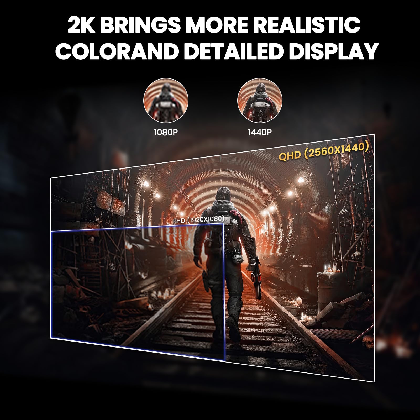 CRUA 27-Inch 360Hz Gaming Monitor, QHD 1440P IPS Display, 100% sRGB, Built-in Speakers, Height/Pivot/Swivel/Tilt Adjustable, FreeSync, DP & HDMI, Wall Mountable - Black - Perfect for Competitive Gaming, Streaming, and Home Office Setup