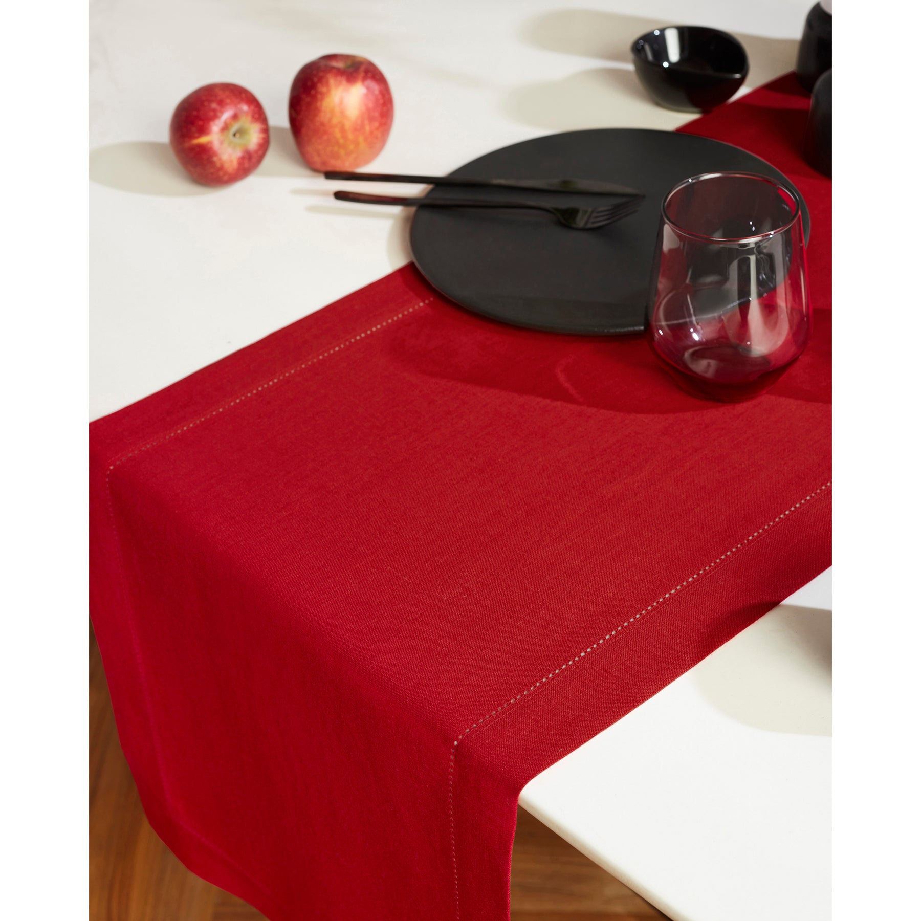Sonoma Hemstitch Table Runner - Elegant Linen Table Decor for Dining & Special Occasions | Perfect for Weddings, Holidays & Home Decor