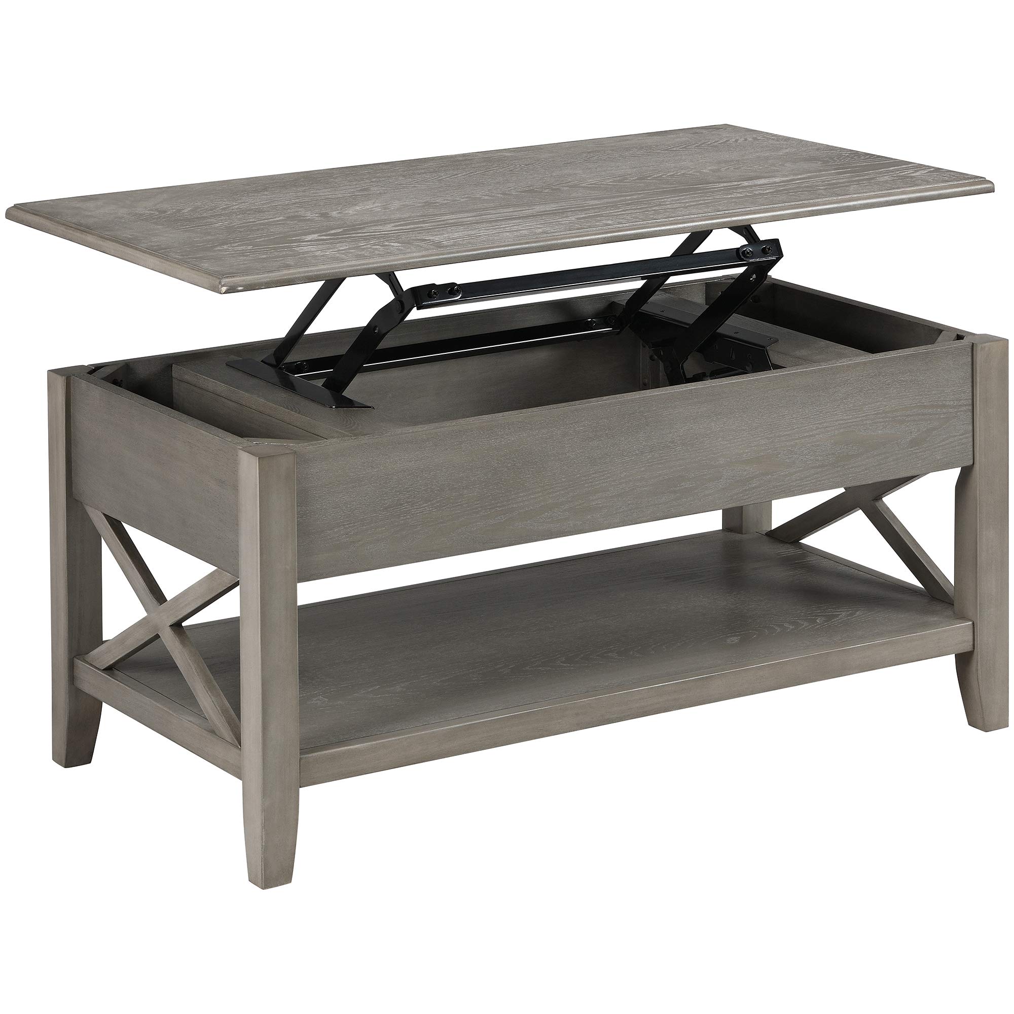 FirsTime & Co. Gray Allendale Lift Top Coffee Table - 39 x 19 x 21.5 Inches, Solid Wood, Modern Design for Living Room, Home Office | Perfect for Small Spaces, Storage & Multi-Functional Use