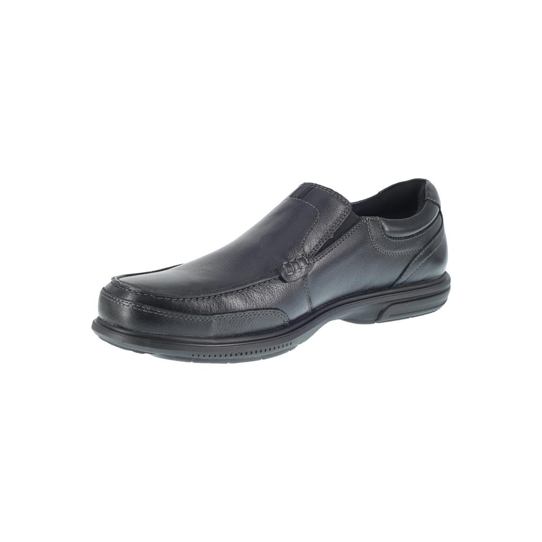 Loedin Steel Toe Slip On Work Shoes for Men - Black Safety Shoes for Construction, Warehouse & Industrial Work - Comfortable Non-Slip Work Boots