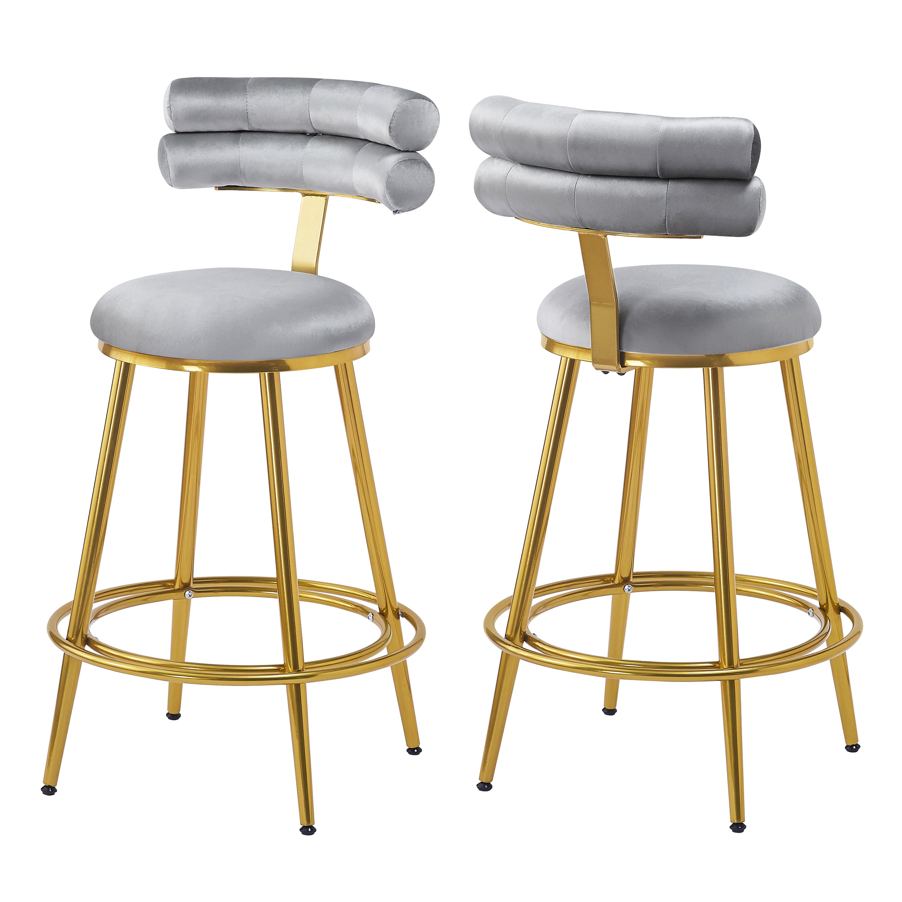 Modern Velvet Counter Stools Set of 2 - 27.65