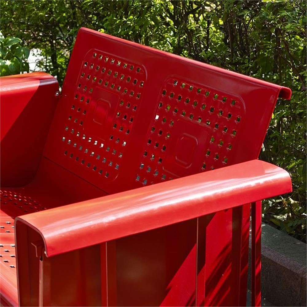 Crosley Furniture Bates Metal Gliding Patio Loveseat in Bright Red - Outdoor Garden Swing Chair for Porch, Deck & Backyard Relaxation