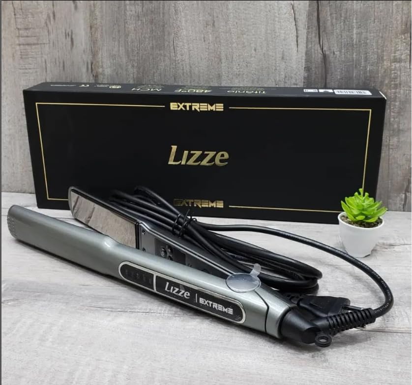 Lizze Extreme Professional 480°F Titanium Flat Iron Hair Straightener - Salon Quality Styling for Smooth, Shiny Hair at Home or Travel