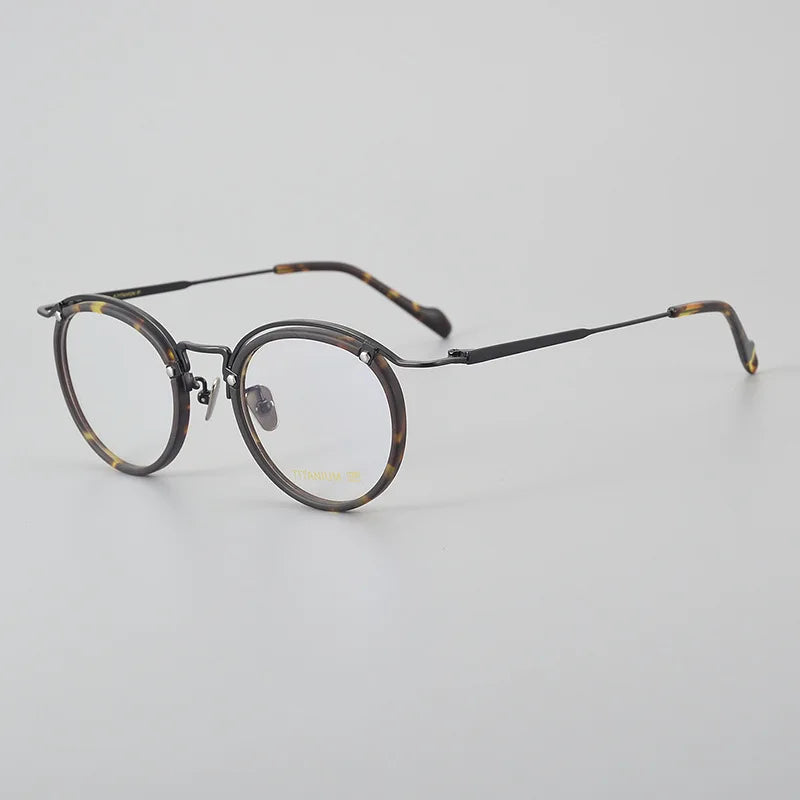Stylish Unisex Black Titanium Acetate Eyeglasses - Oval Full Rim Frame for Men & Women | Perfect for Office, Reading & Everyday Wear (Model 492036)