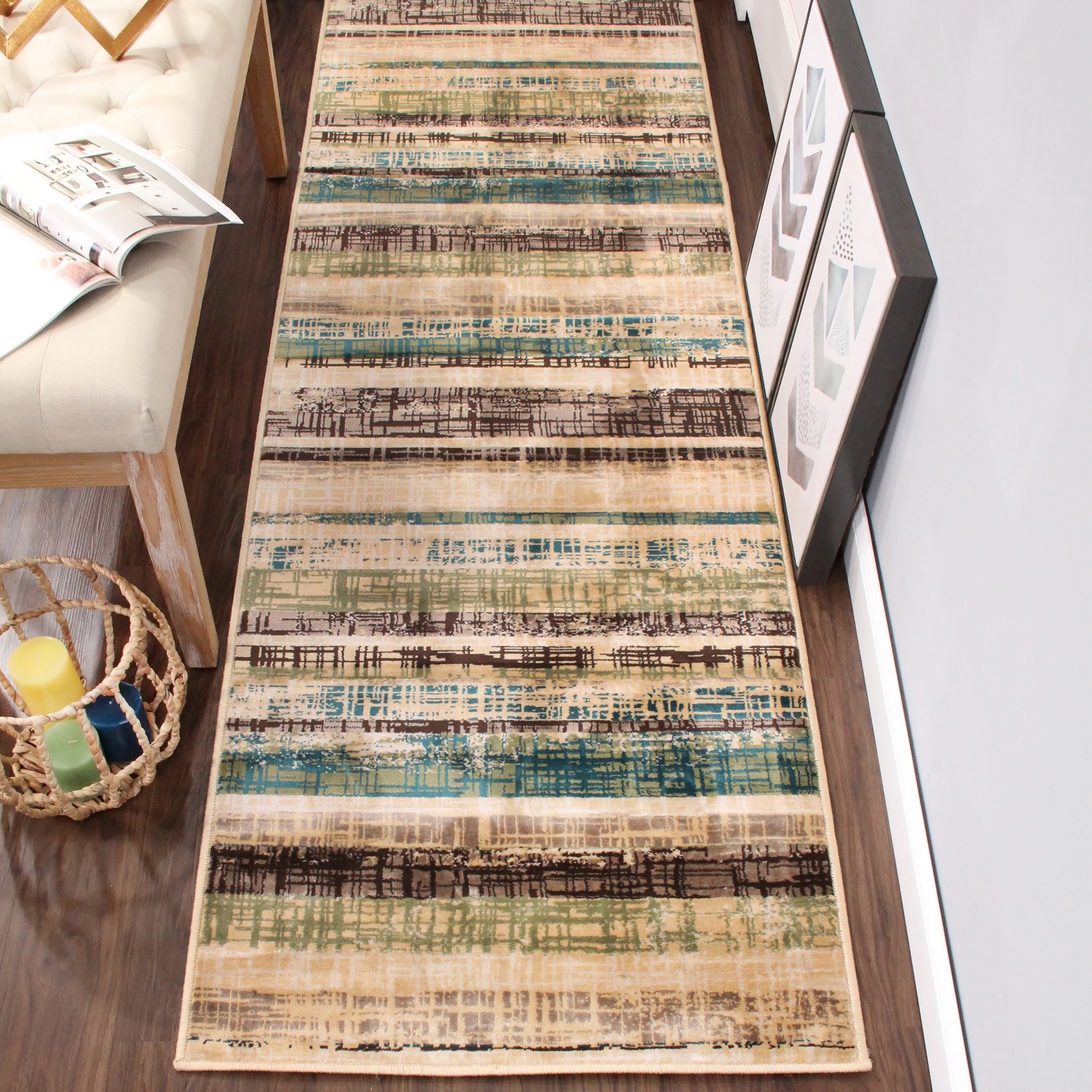 Kylemore Modern Abstract Area Rug for Living Room, Bedroom - Soft Non-Slip Indoor Carpet for Home Decor