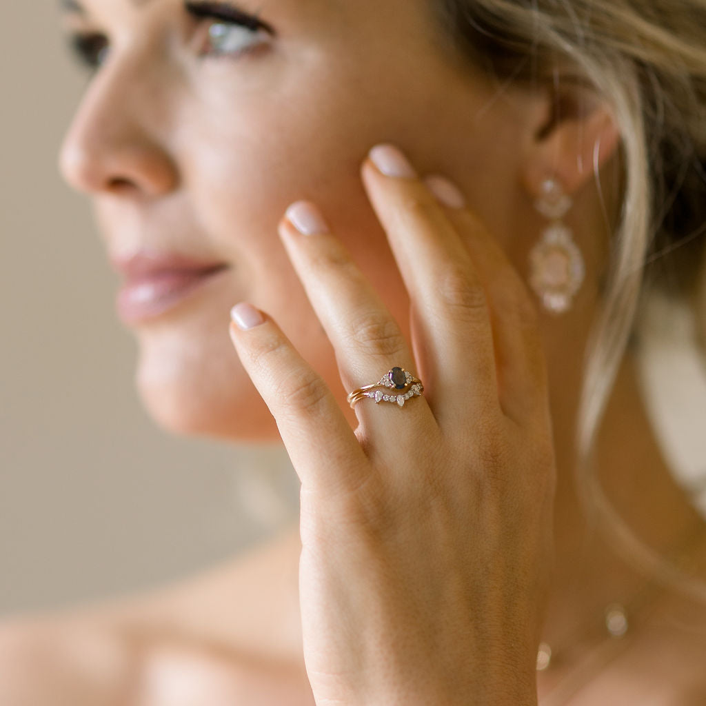 Imogen Salt and Pepper Diamond Ring - Unique Handcrafted Engagement & Wedding Band for Women - Perfect for Everyday Wear & Special Occasions