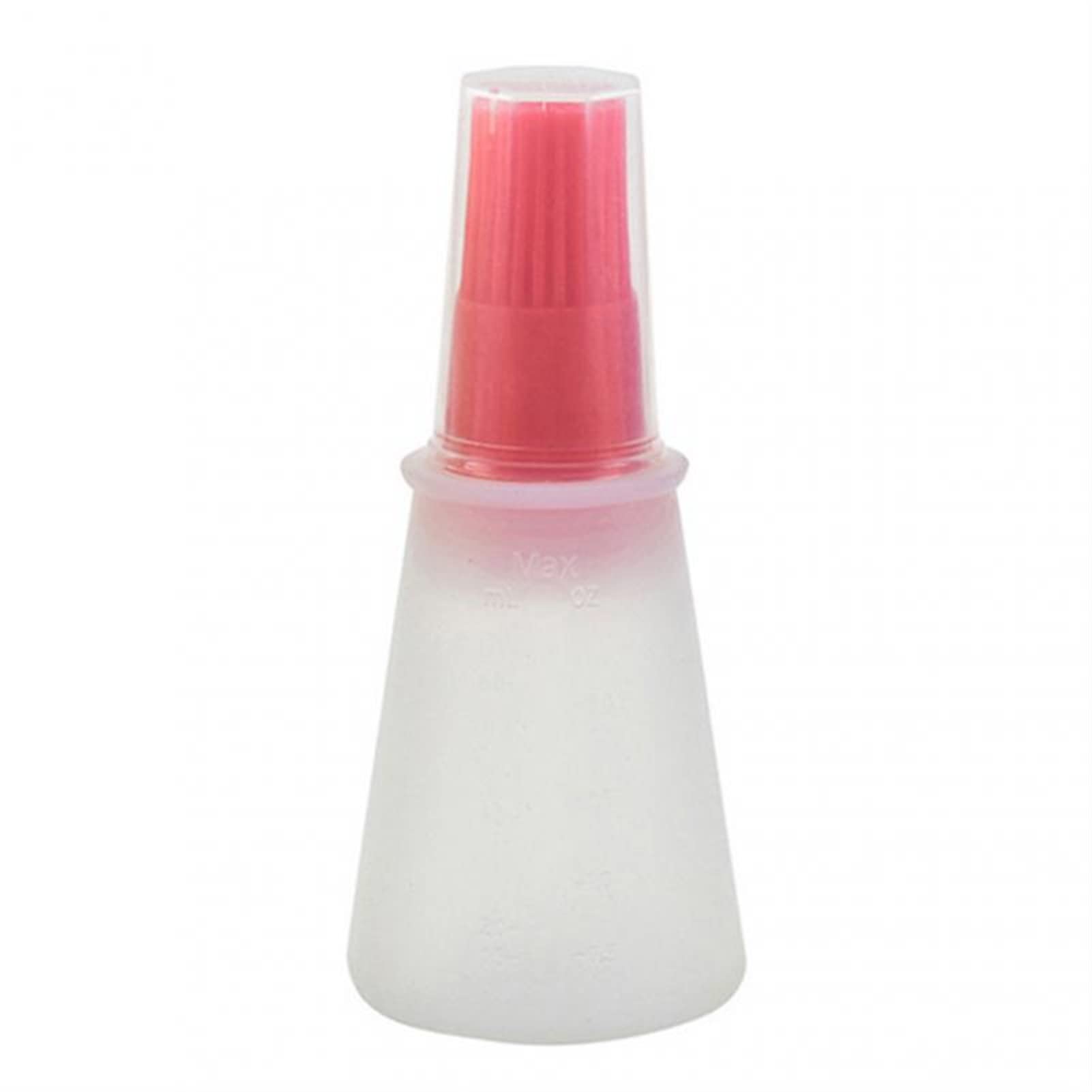 1Pcs Portable Silicone Oil Bottle With Brush - Grill Oil Brushes for Liquid Oil, Pastry, Kitchen Baking & BBQ Tools - Perfect for Cooking, Grilling, and Baking (Red)
