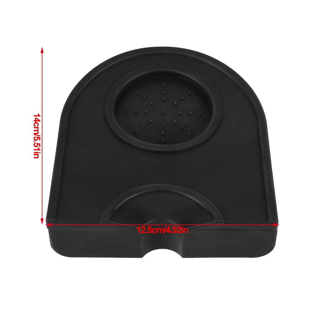 Non-Slip Silicone Coffee Tamper Mat - Anti-Skid Espresso Tamper Holder Pad for Semi-Automatic Coffee Machines (Black) | Perfect for Baristas & Home Coffee Brewing Stations