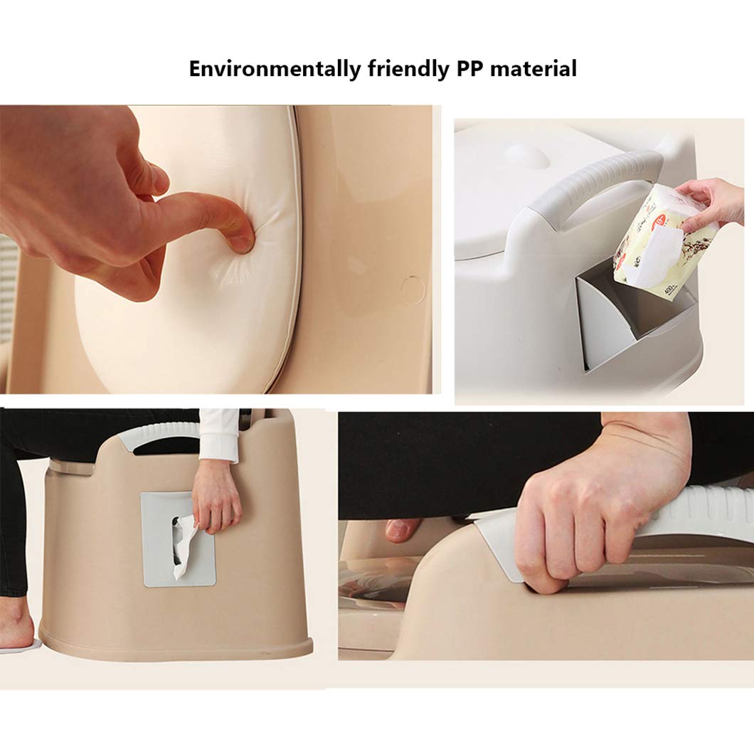 Portable Toilet Chair - Adjustable Bedside Commode with Shower Seat | Medical Urinal for Elderly, Pregnant Women & Disabled | Home Care & Travel Use | Lightweight & Durable Design for Indoor/Outdoor Mobility Assistance