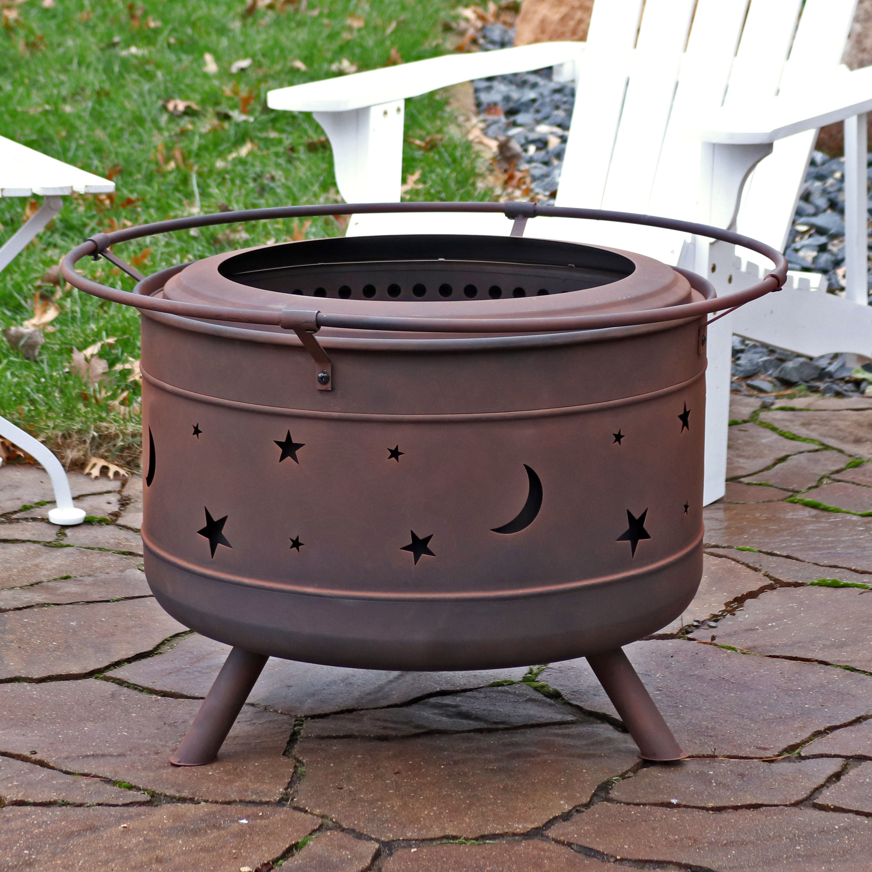 Sunnydaze Cosmic 30-Inch Outdoor Smokeless Fire Pit - Patio, Backyard, Camping & Garden Fireplace for Year-Round Entertainment