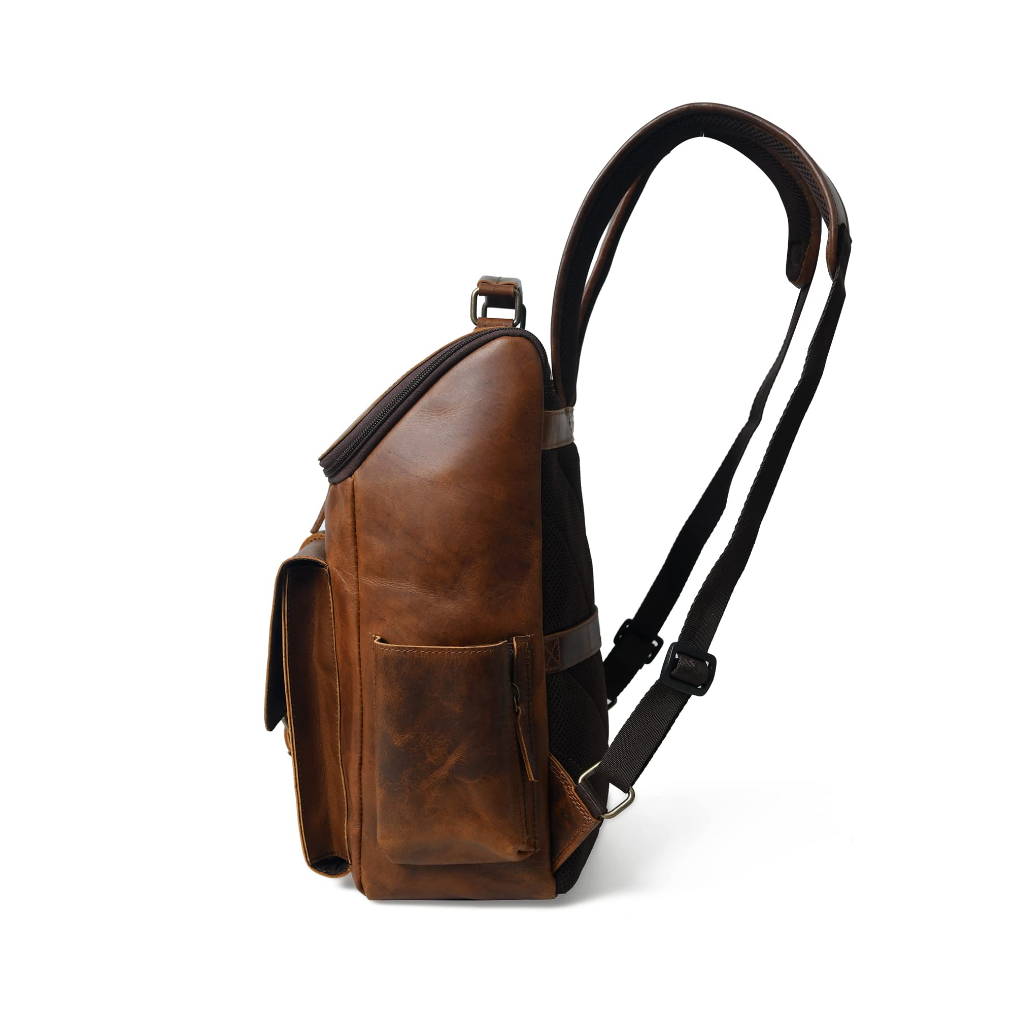 Premium Top Grain Leather Backpack for Men & Women - 16