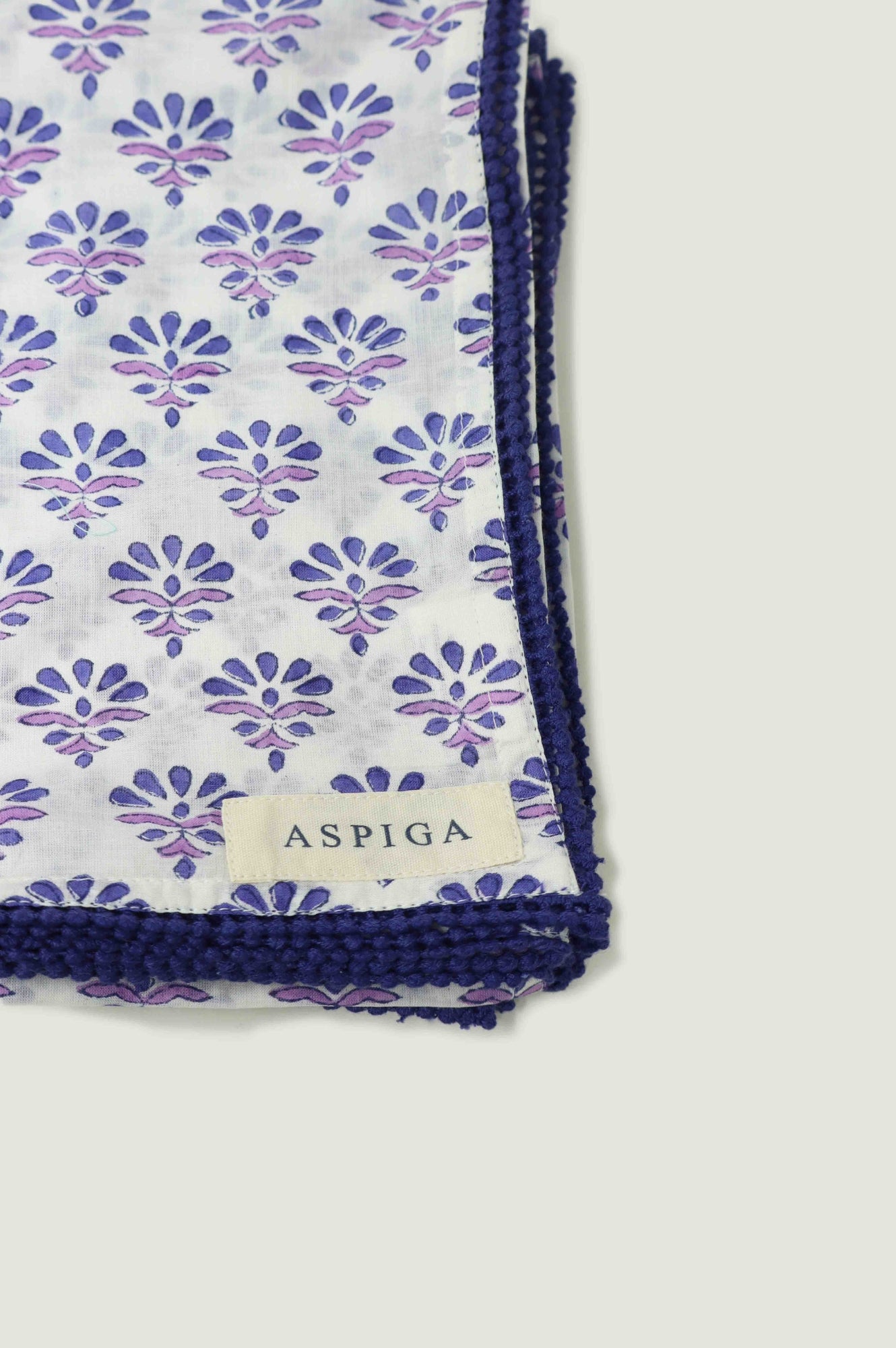 Set of 4 Handmade Block Print Cotton Napkins - Buti Purple Design for Dining, Parties & Home Decor