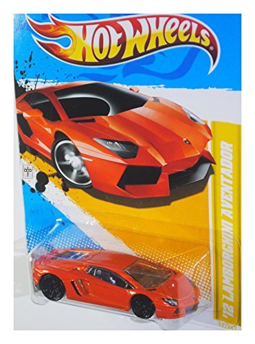 Hot Wheels 2012 Lamborghini Aventador Orange Die-Cast Car #12/247 - Limited Edition Collectible for Kids & Adults, Perfect for Display, Play & Racing Scenes