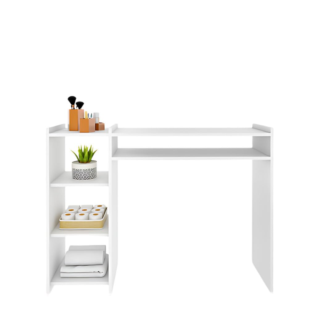 White MDF Complete Nail Gel Manicure Table - Portable & Durable for Home Salon, Nail Art Studio & Professional Use