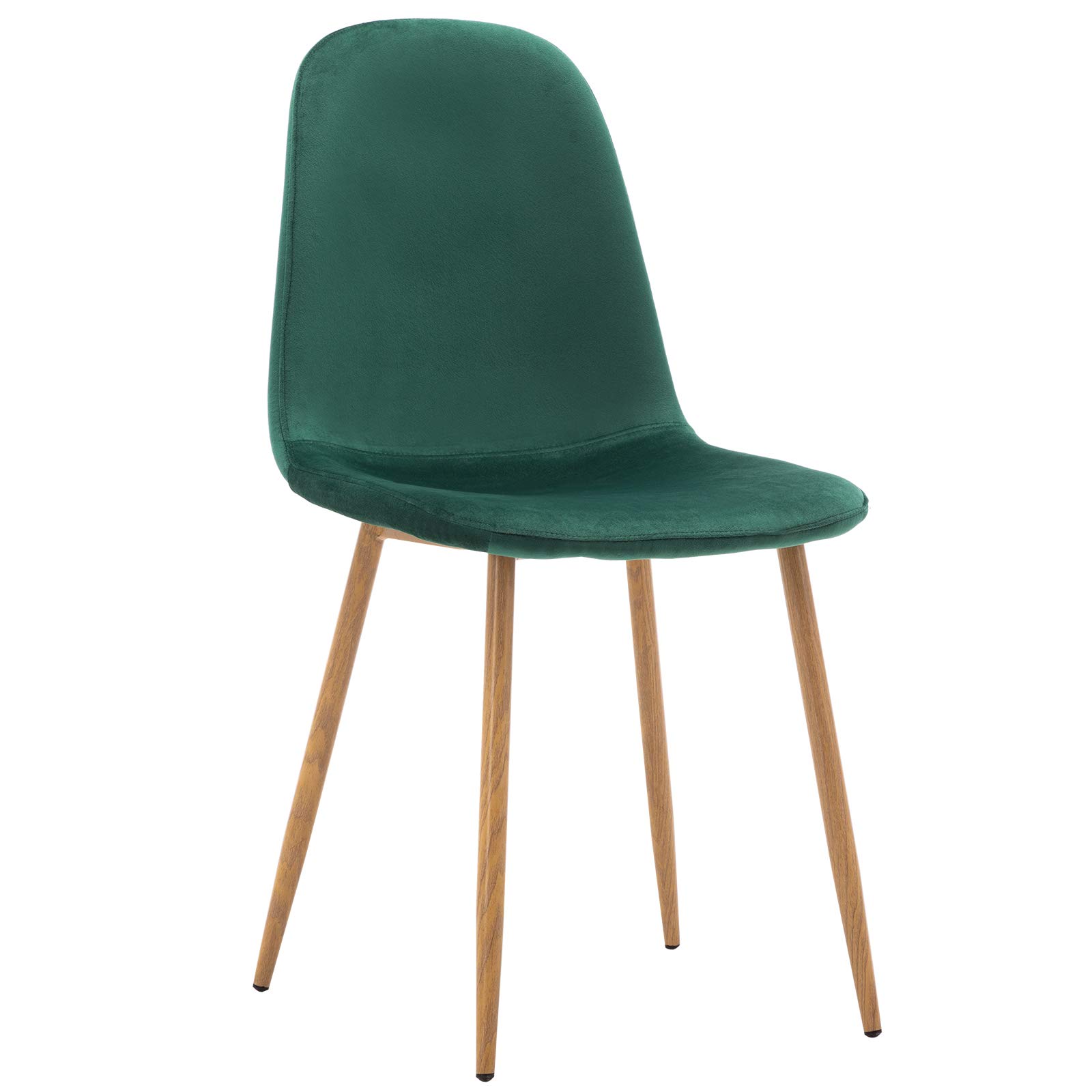 Mid Century Modern Dining Chairs Set of 4 - Velvet Upholstered Accent Chairs with Flannelette Cushion & Metal Legs for Kitchen, Dining Room, Club or Guest Seating - Perfect for Entertaining, Family Meals and Stylish Home Decor
