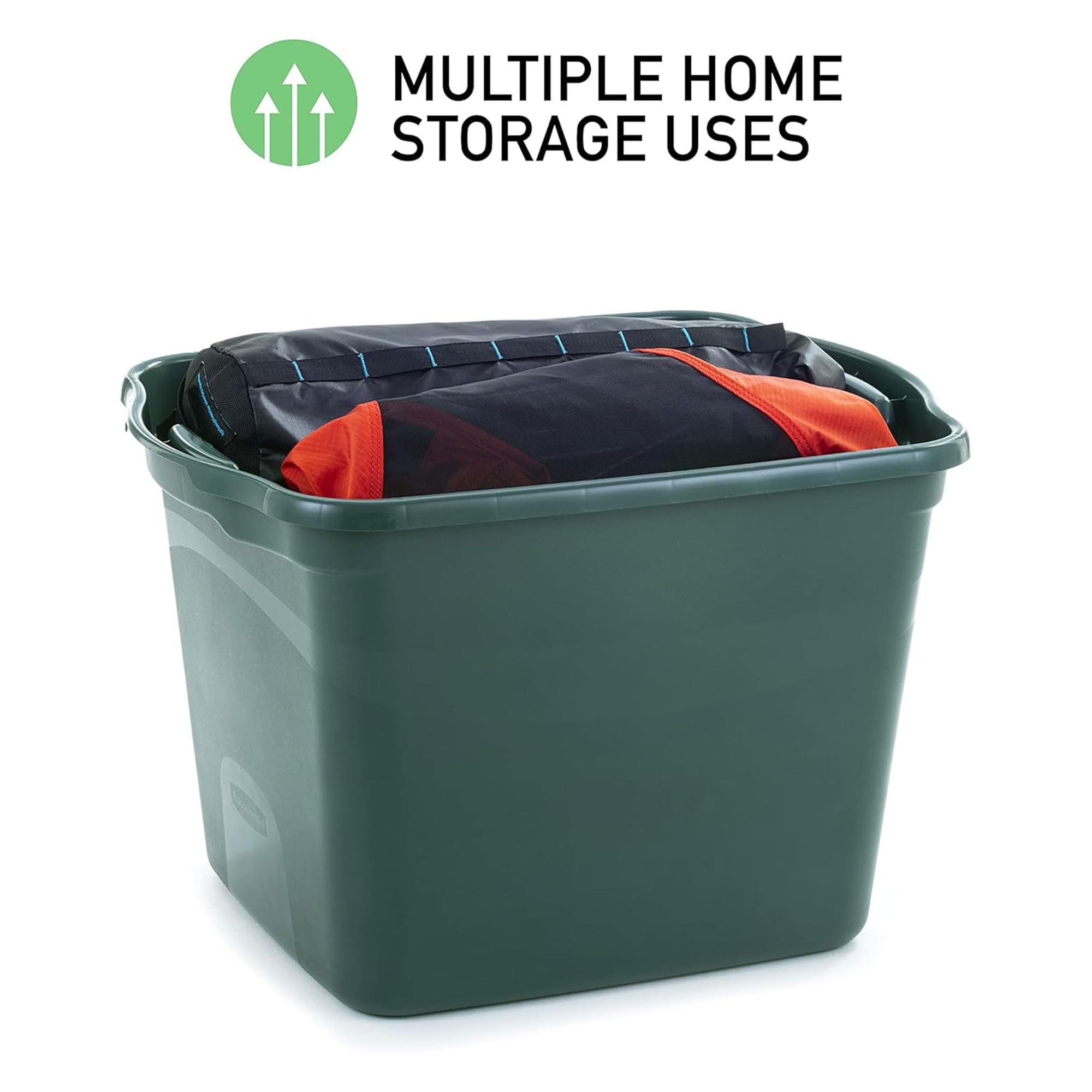 Rubbermaid ECOSense 18 Gallon Storage Containers with Lids (6-Pack) – Durable, Reusable & Stackable Plastic Bins for Garage, Home & Office Organization – Made from Recycled Materials – Perfect for Seasonal Decor, Toys & Clutter Storage