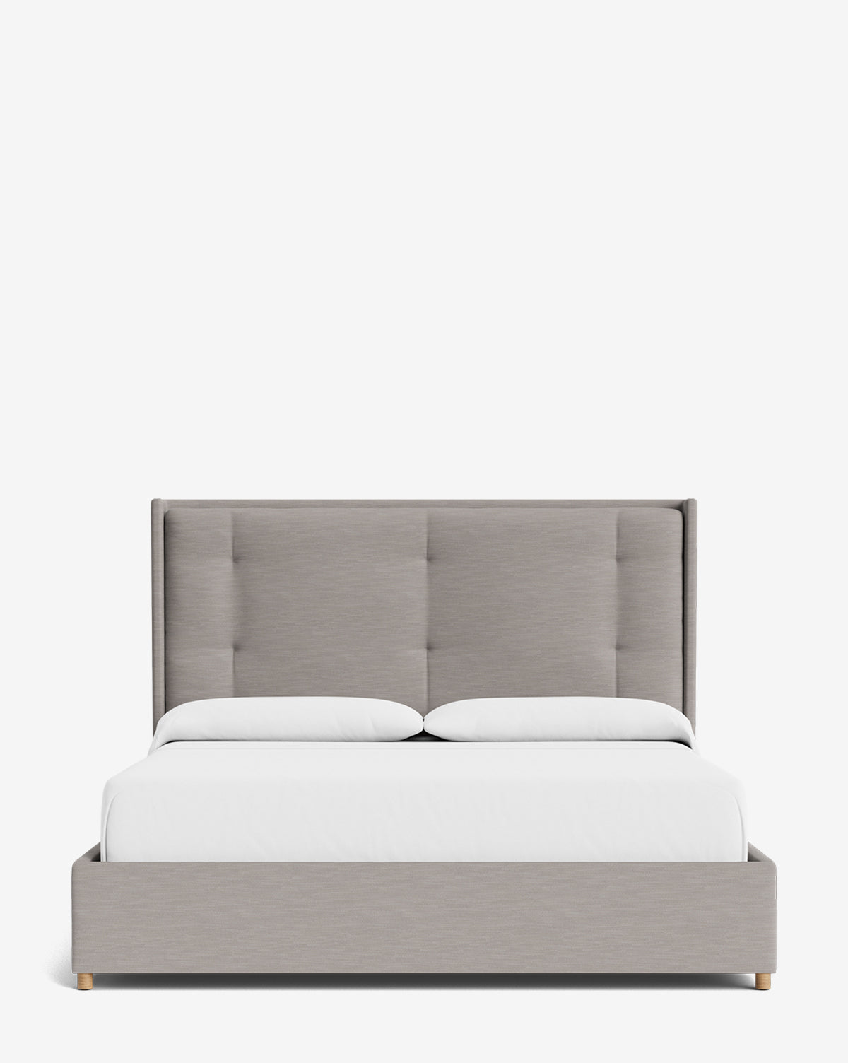 Luxury Ria Upholstered Bed Frame - Queen Size Platform Bed with Soft Fabric Headboard - Modern Bedroom Furniture for Master & Guest Rooms