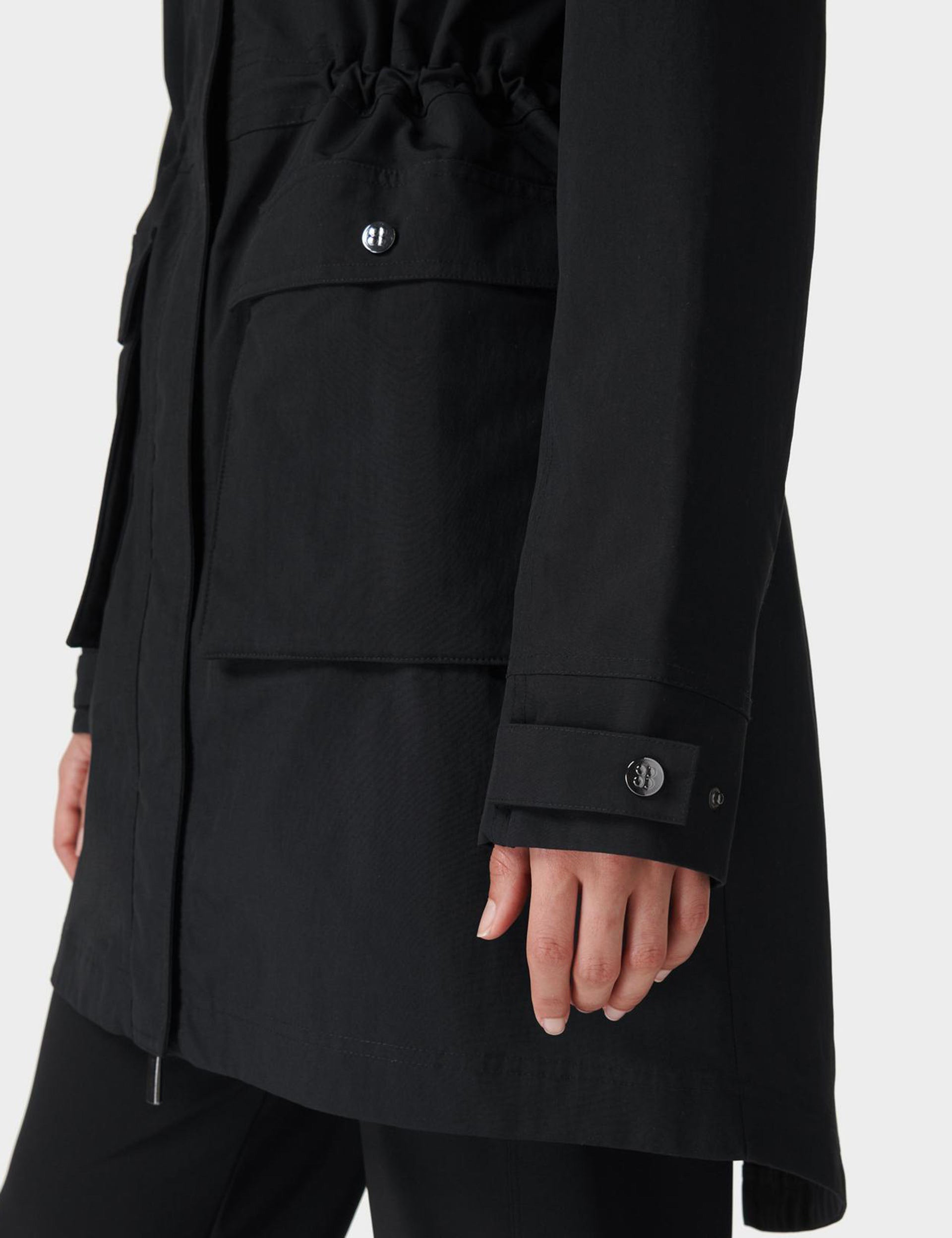 Waterproof Parka Jacket for Men & Women - Stride Outdoor Raincoat, Windproof & Lightweight, Black - Perfect for Hiking, Camping & Everyday Wear