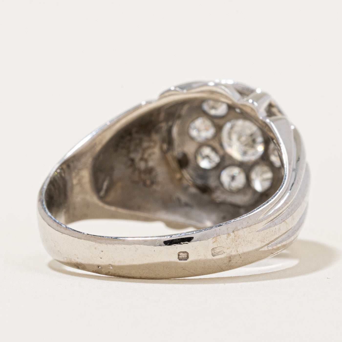 19k Portuguese Diamond Cocktail Ring - 0.70ctw Sparkling Gemstone Jewelry for Women | Size 8.5 | Perfect for Evening Parties, Weddings & Special Occasions