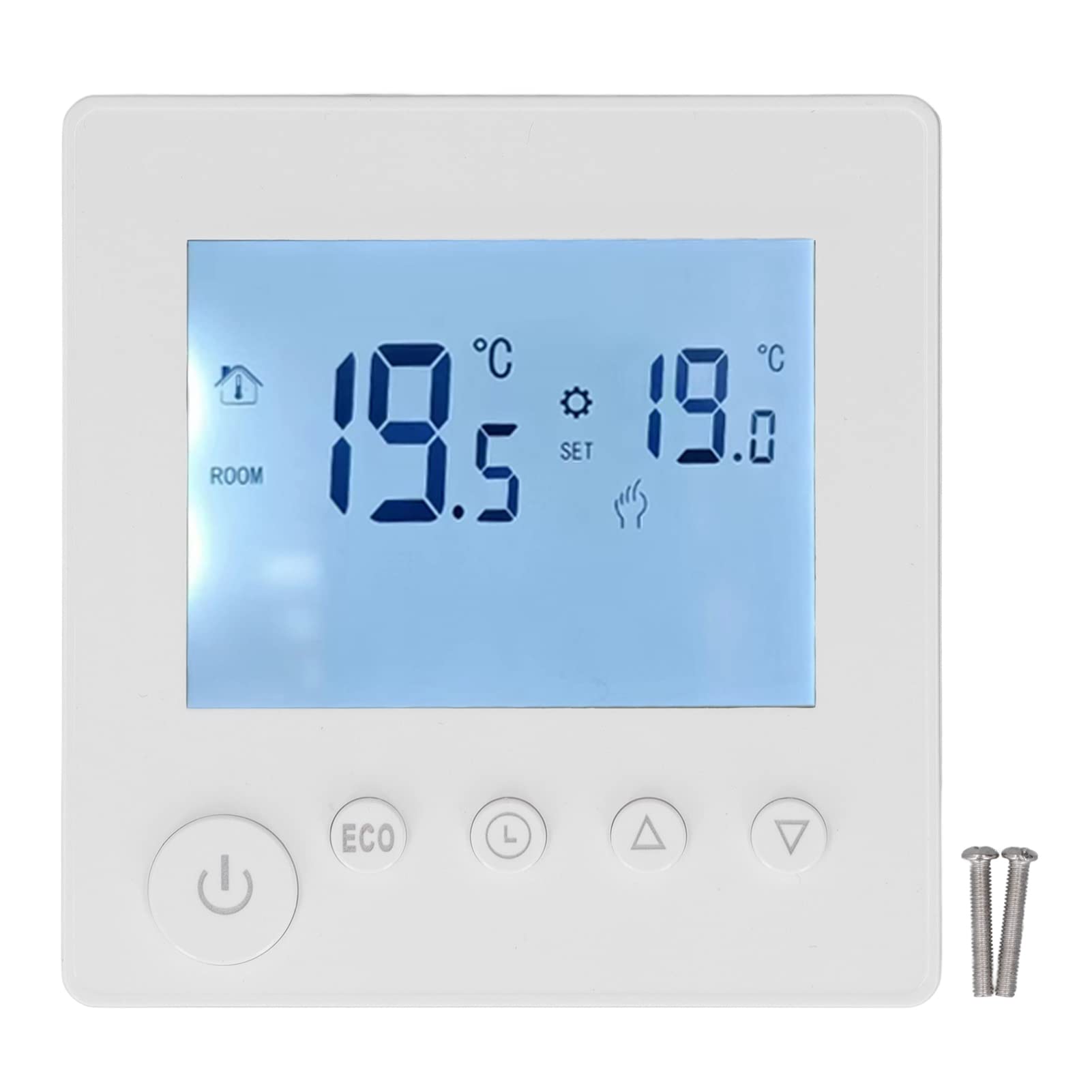 Smart Thermostat 16A - Non-Programmable Digital Thermostat with LCD Display & Temperature Sensor | 2-Wire Heating Thermostat for Home | Perfect for Bedrooms, Living Rooms & Smart Home Automation Systems