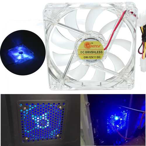 12V 4-Pin 120mm RGB Neon Blue LED PC Case Fan - High Performance Cooling for Gaming Computers & Workstations - Perfect for PC Builds, Case Mods & System Upgrades