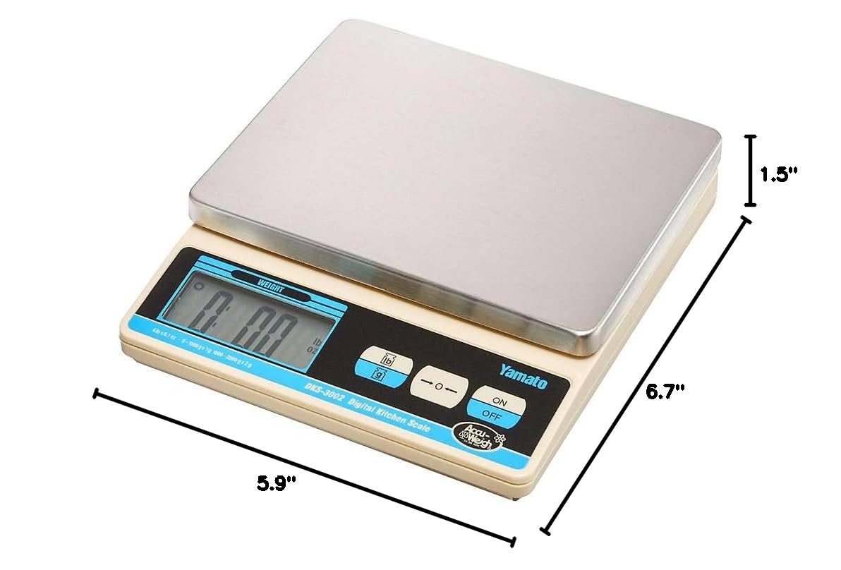 Yamato Accu-Weigh 4 lb Digital Kitchen Scale for Baking, Cooking & Portion Control | Precise Food Weight Measurement