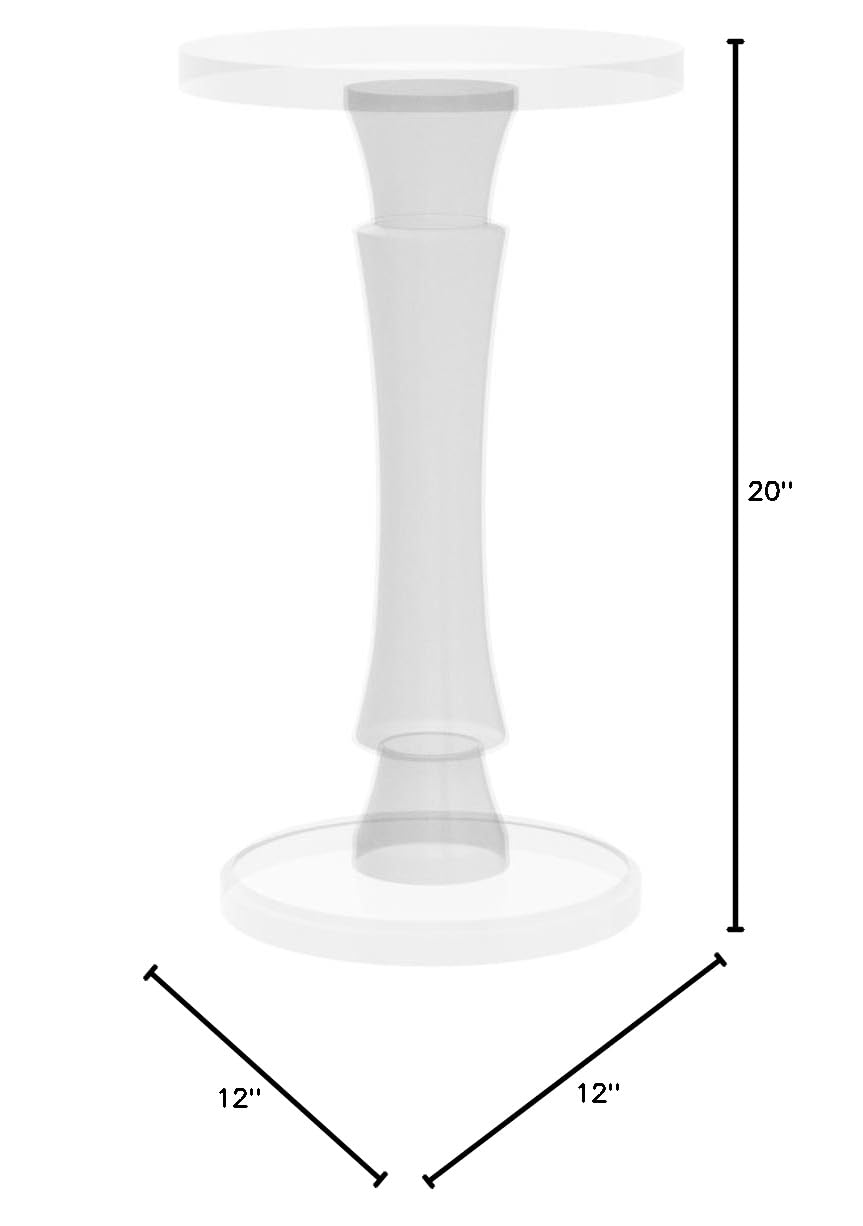 Clear Acrylic Small End Table - 12x12 Inch, 20 Inch High Modern Drink Table for Office, Living Room & Bedroom - Perfect for Coffee, Books & Decor