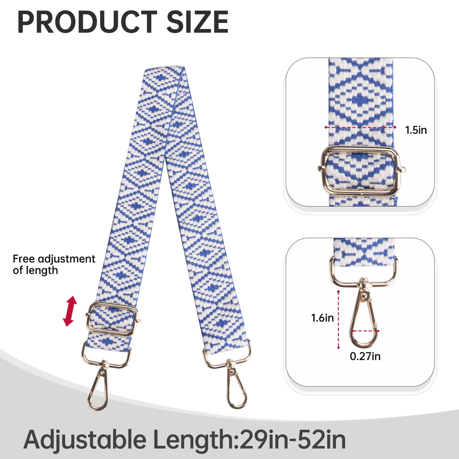 Adjustable Crossbody Bag Strap Replacement - Wide Shoulder Purse Strap for Women's Handbags | Perfect for Everyday Use, Travel & Fashion Accessories