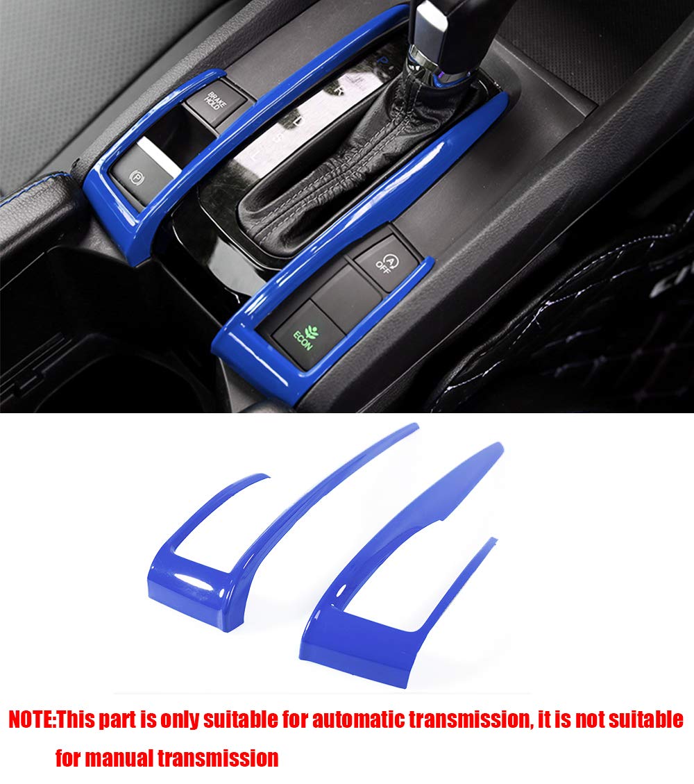 BOYUER 15PCS Interior Accessories Kit for 10th Gen Honda Civic (2016-2021) - Center Console Cover, Gear Box Trim & Decorative Stickers - Blue - Upgrade Your Car Interior Style for Daily Commute & Road Trips