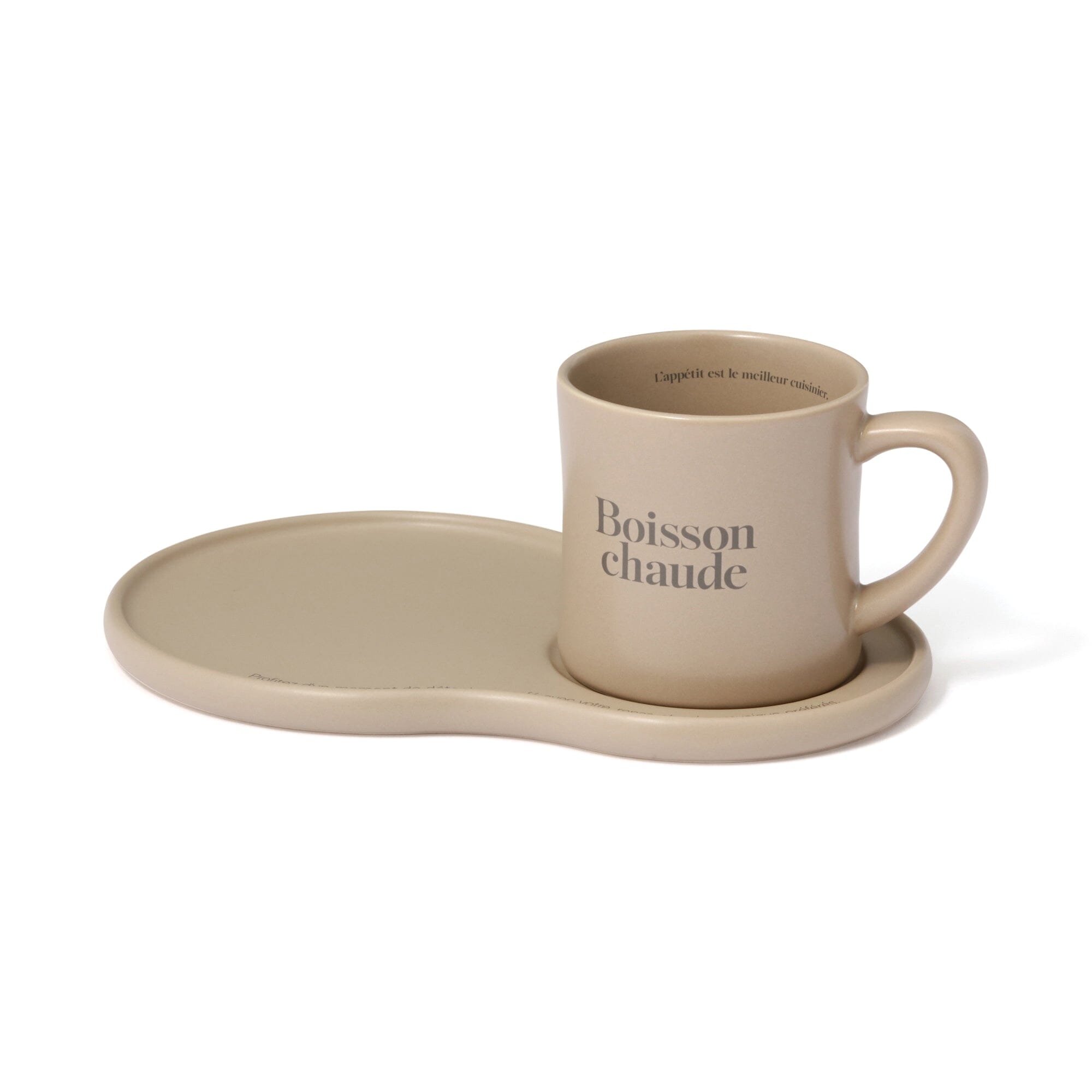 Premium Le Cafe Coffee Set - Brown Ceramic Mug & Saucer for Home, Office, or Gift - Perfect for Espresso, Latte & Tea Lovers
