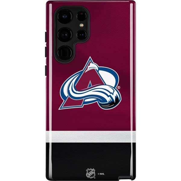 Official NHL Colorado Avalanche Jersey Design Red Phone Case for Samsung Galaxy S22 Ultra - Durable Protective Cover - Perfect for Hockey Fans & Game Day Support