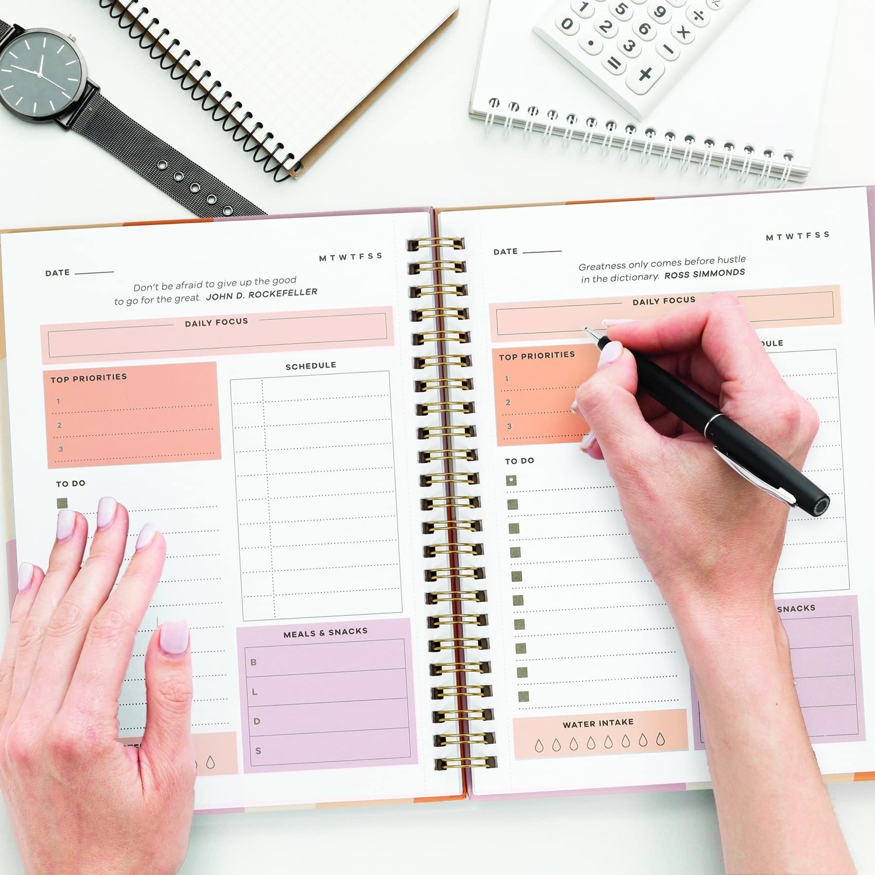 2025 Undated Daily Planner with Meal, Habit & Routine Tracker - Productivity Organizer Notebook for Students, College, Work, ADHD & Fitness | Perfect for Goal Setting, Time Management & Stress Relief