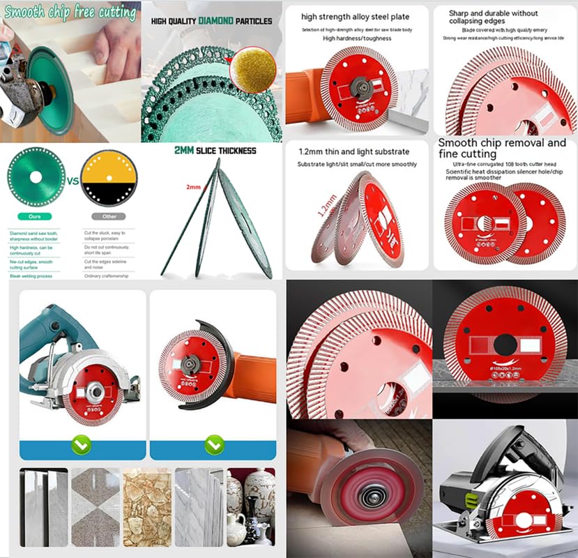 Indestructible Diamond Cutting Disc 2.0 - Ultra Fine Corrugated Tile Grinder Blade for Metal, Wood, Stone - Multi-Purpose Saw Blade for Quick Cutting - Perfect for Construction, DIY Projects & Metalworking