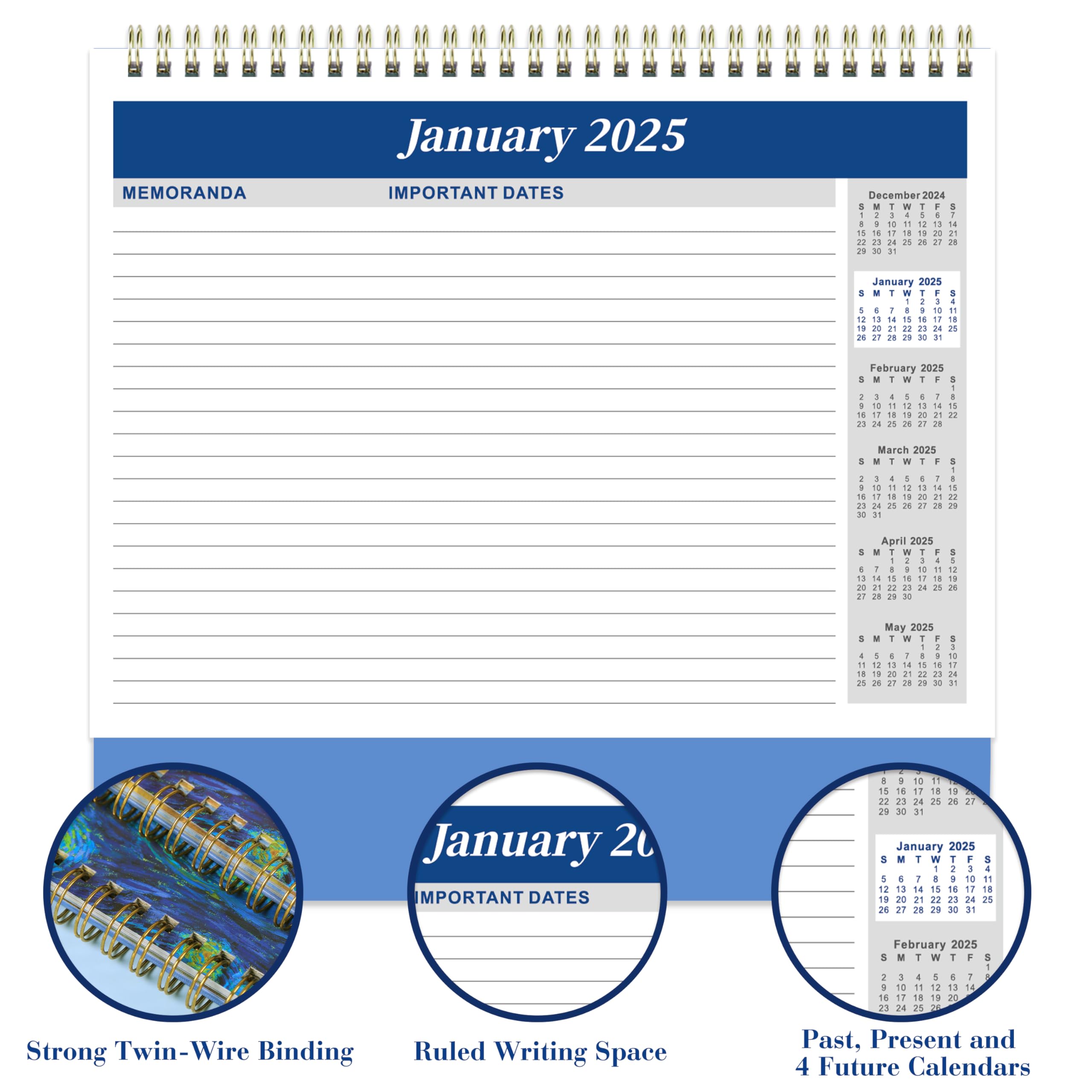 2025-2026 18-Month Desk Calendar | July 2025 - December 2026 | Standing Flip Desktop Planner | 9.8