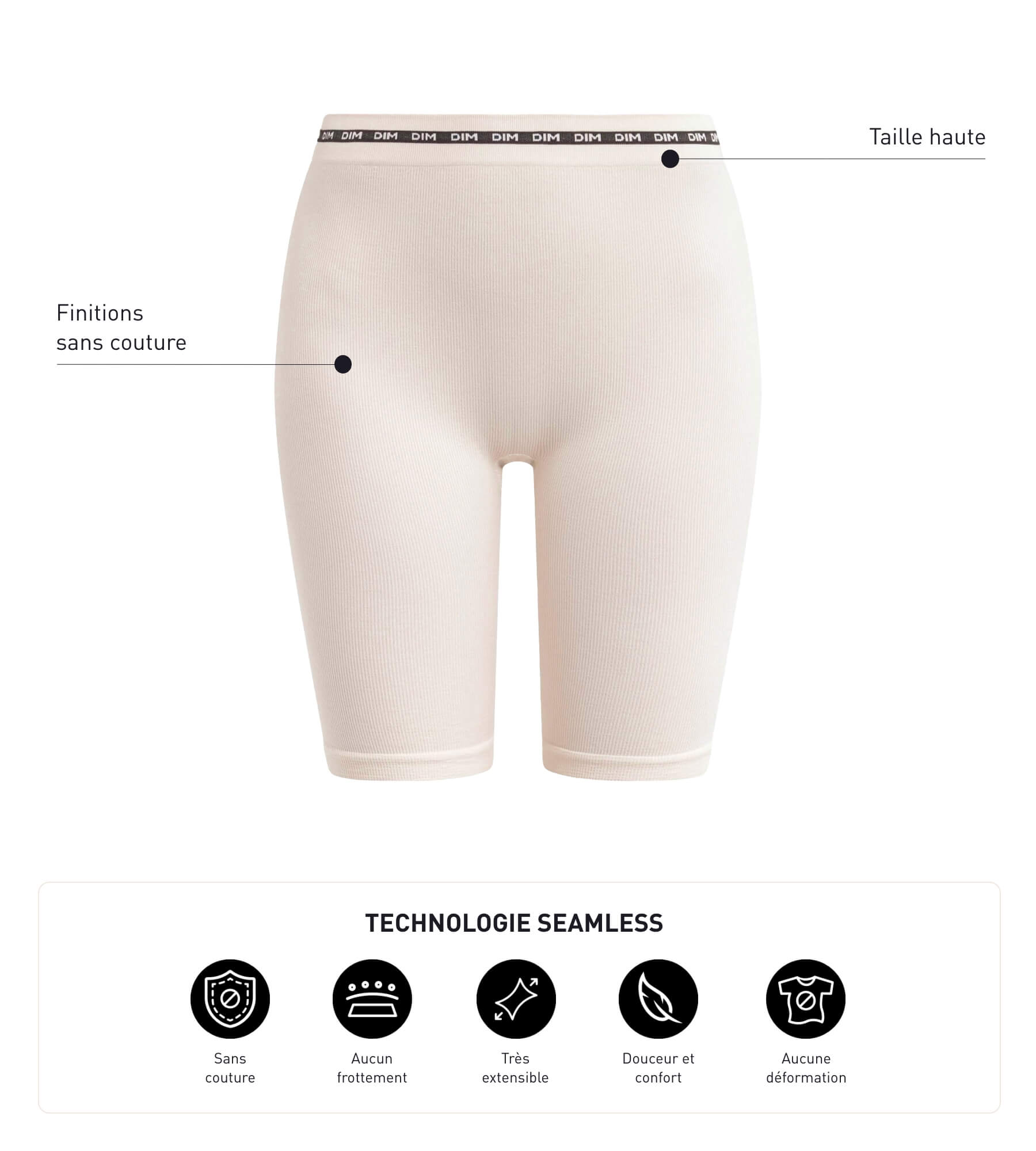 Women's Modal Polyamide Ribbed Cycling Jersey - Ivory Beige Dim Icons Seamless Top for Road Biking & Spin Classes
