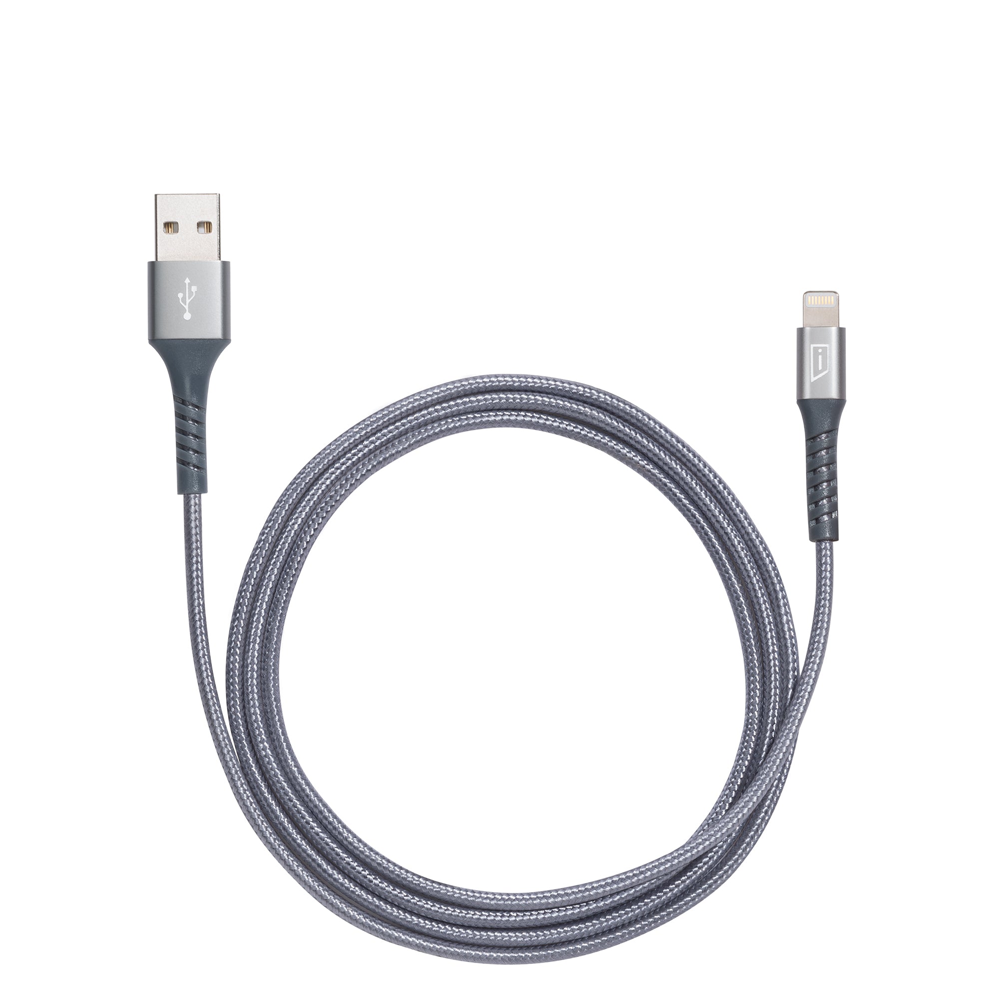 iStore Flex Lightning to USB Charging Cable 4ft (1.2m) - Durable Reinforced Nylon Braided Fast Charging Cord for iPhone 14/13/12/11/X/8/7/6 - Perfect for Home, Office, Car & Travel Use
